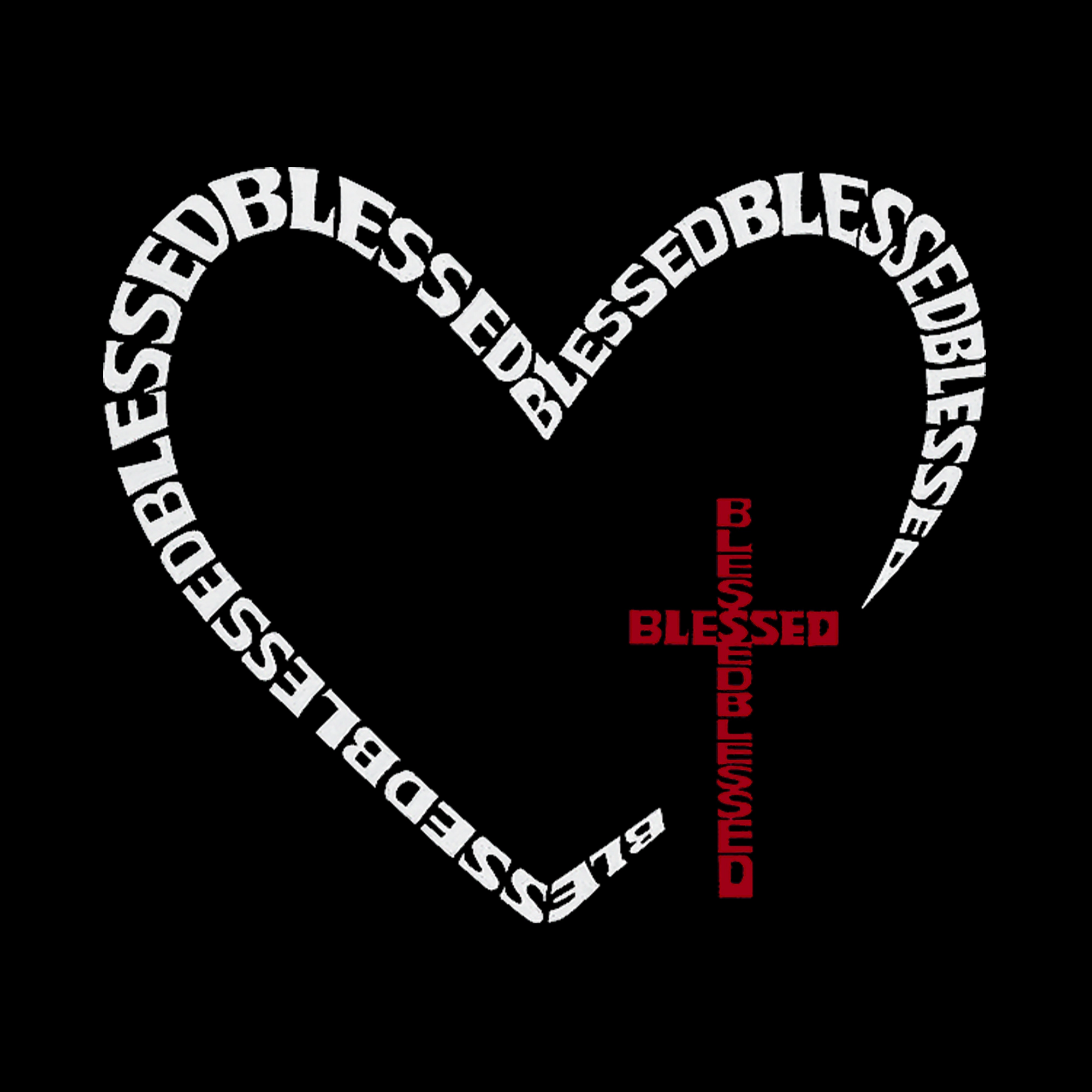 LOS ANGELES POP Art Men's Cotton-Poly Word T-Shirt - Blessed Heart