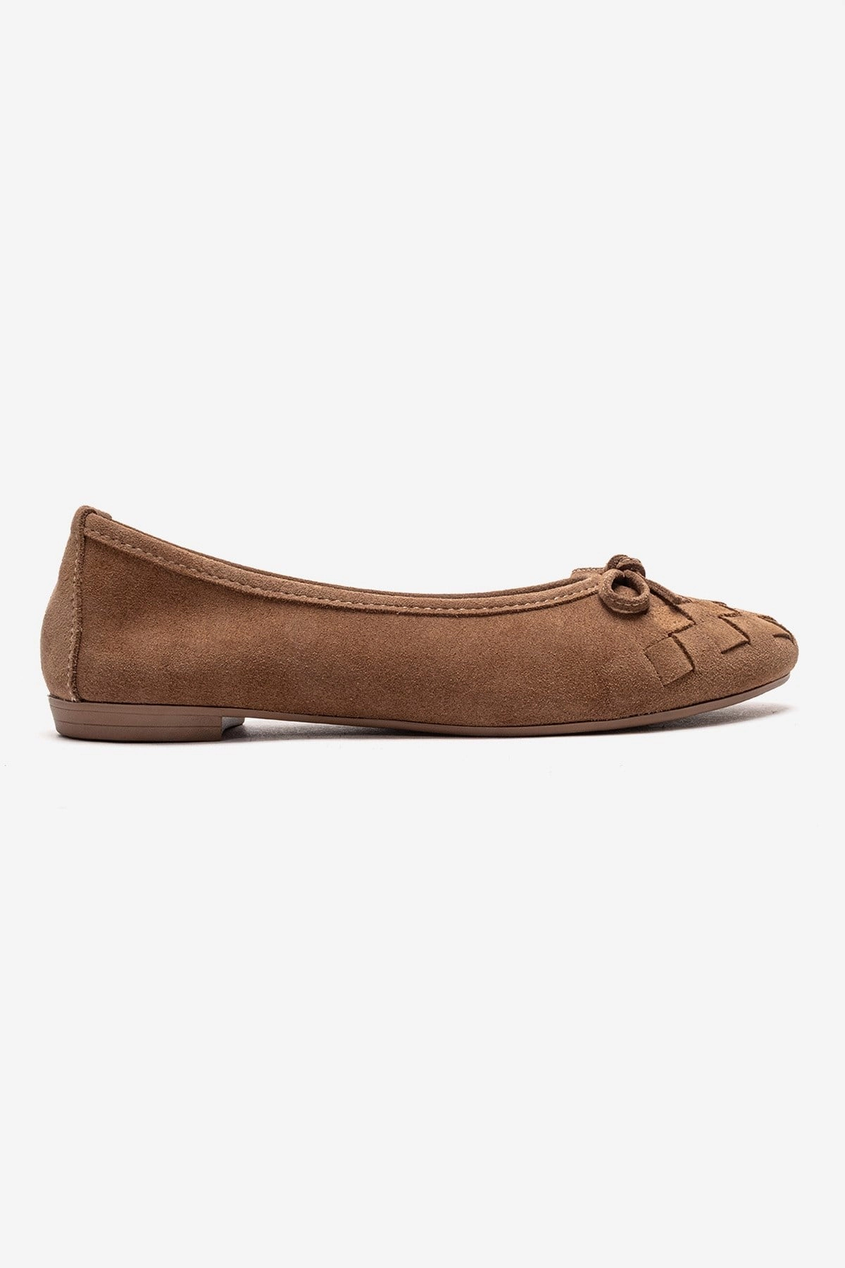 Forever & Always Womens Nopos Leather Cap Toe Ballet Flats