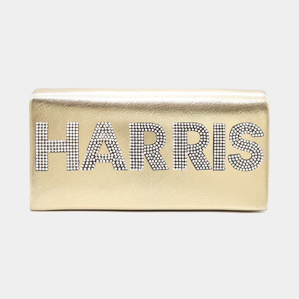 Fashnzfab Harris Bling Studded Metallic Clutch Bag / Evening Crossbody Bag