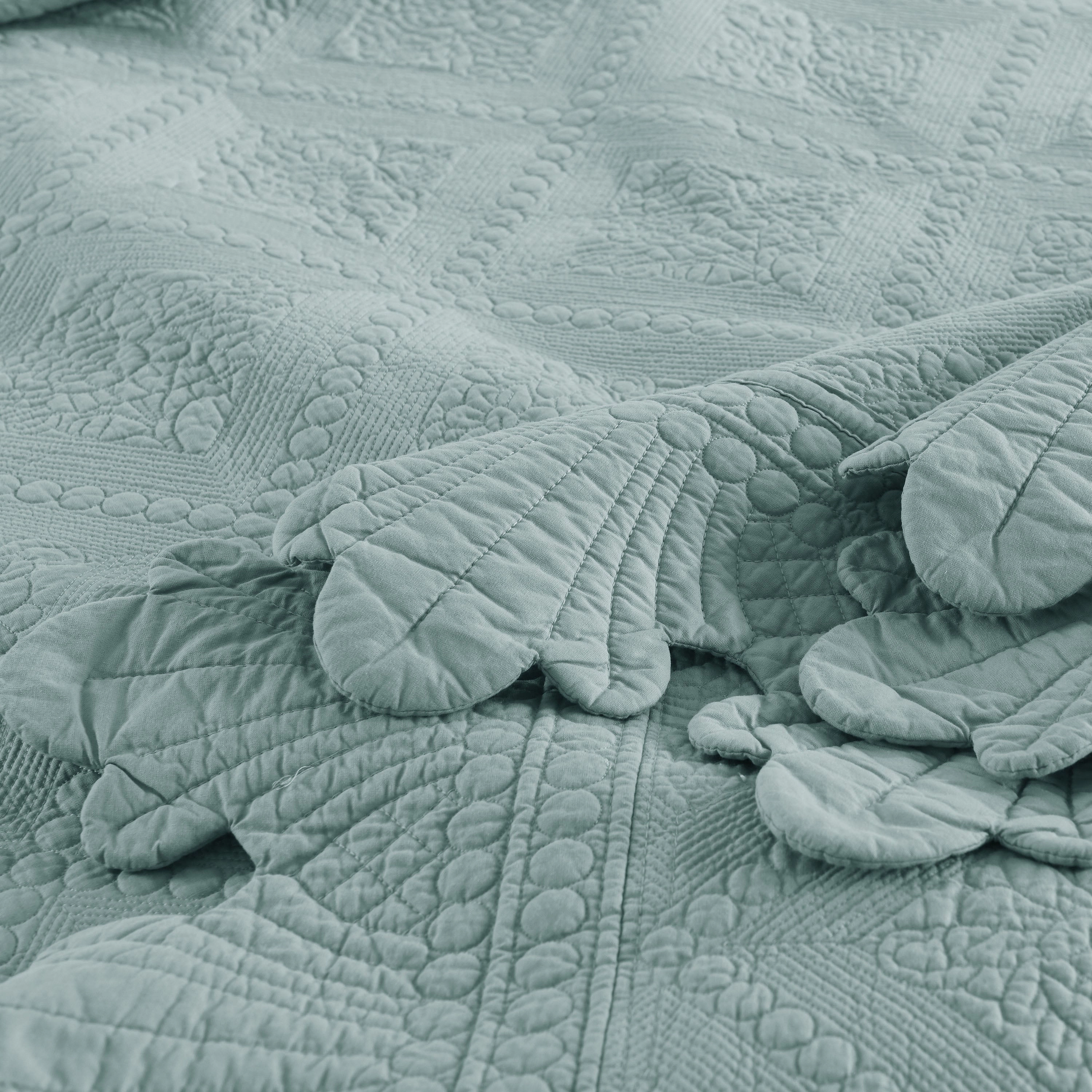 MarCielo 3 Piece 100% Cotton Oversized Lightweight Quilt Bedspread Set