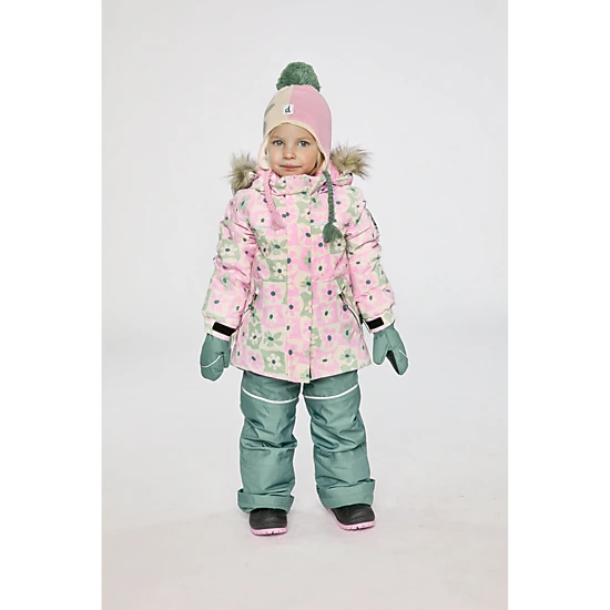 Deux par Deux Girls Retro Print Two Piece Discover Snowsuit with Hooded Jacket and Snow Pants