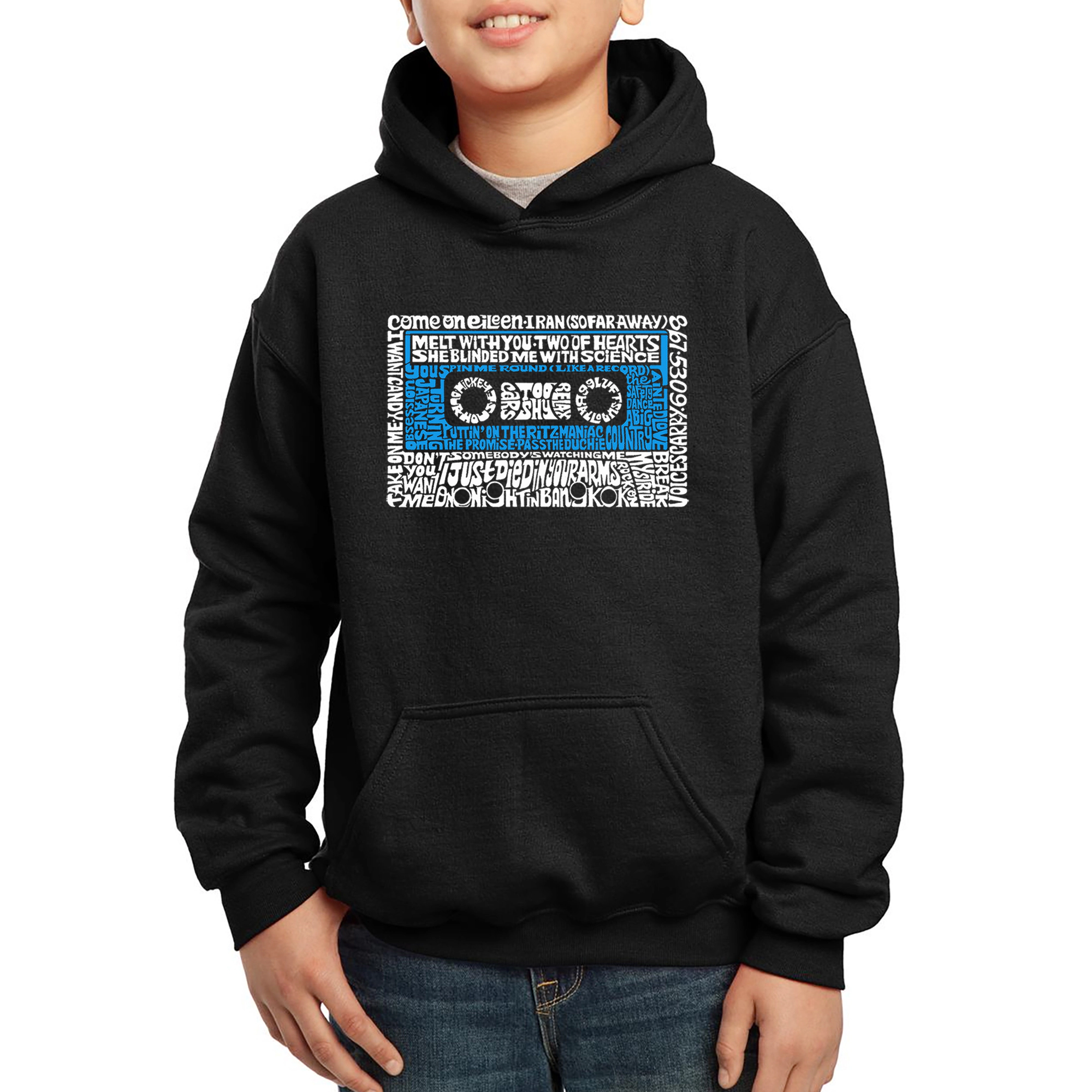 LA Pop Art Boy's Word Hoodie - 80s One Hit Wonders