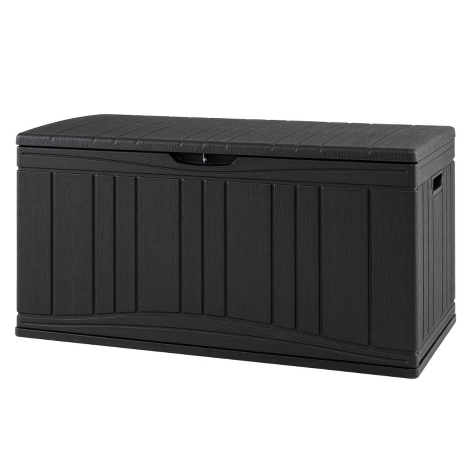 SUGIFT 80-Gallon Honeycomb Structure Lockable HDPE Outdoor Deck Storage Box 45-in x 22-in x 24-in 330-lb Black