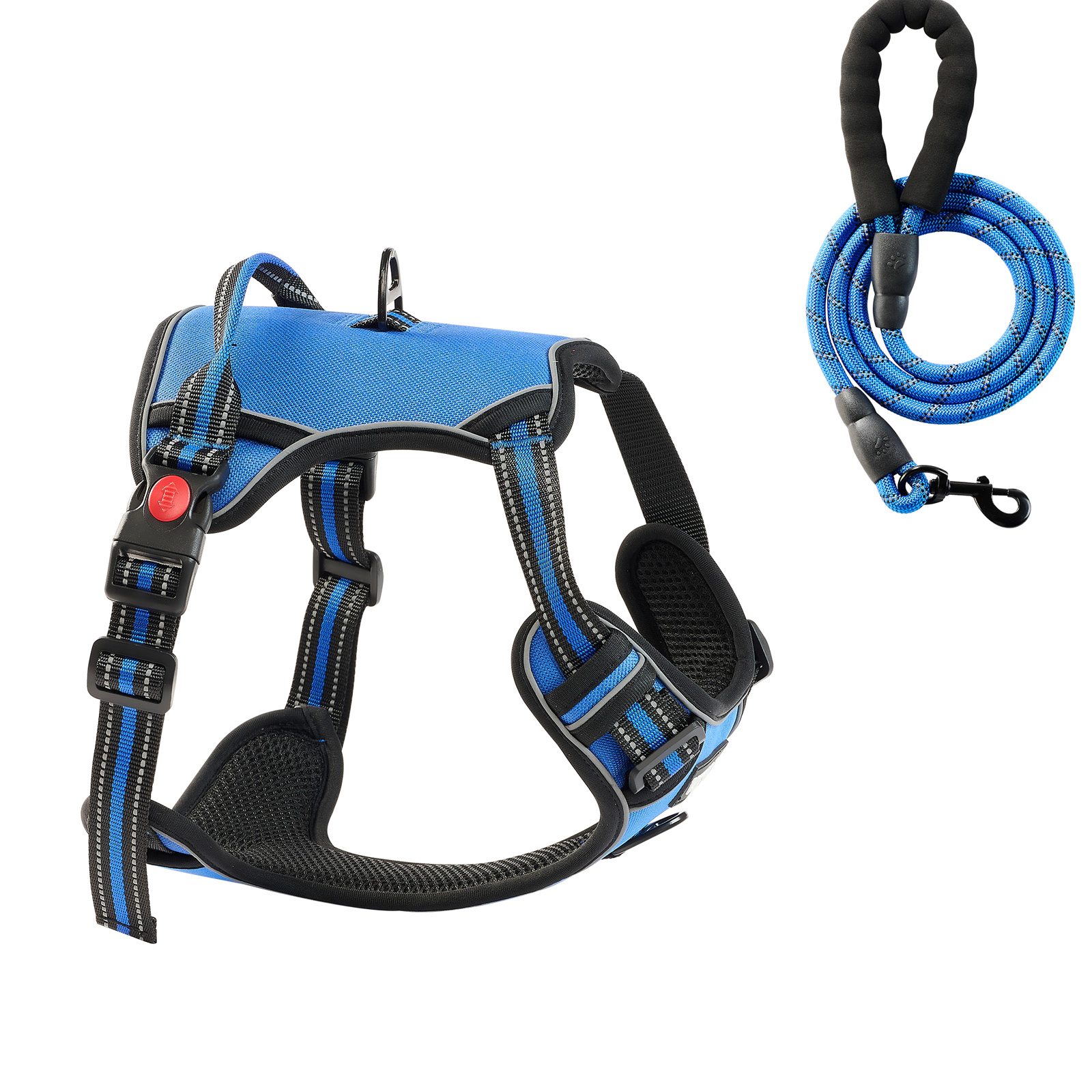 HONGGE Dog Harness for Large Dogs, No Pull Adjustable Pet Vest Harness, with Handle, Metal Rings, Buckles