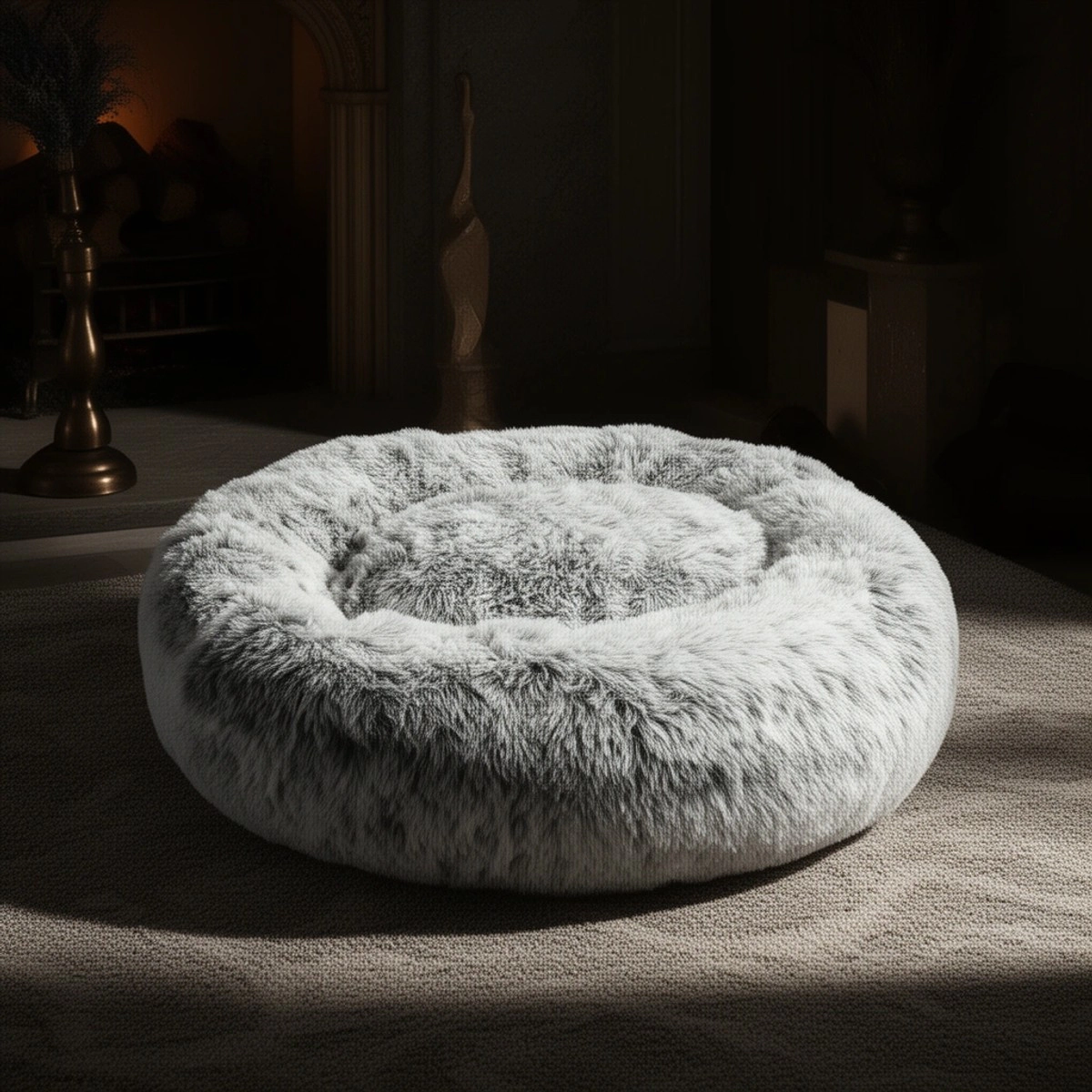 PetEdge Slumber Pet Super Plush Cuddler Beds, Black & White - Extra Large