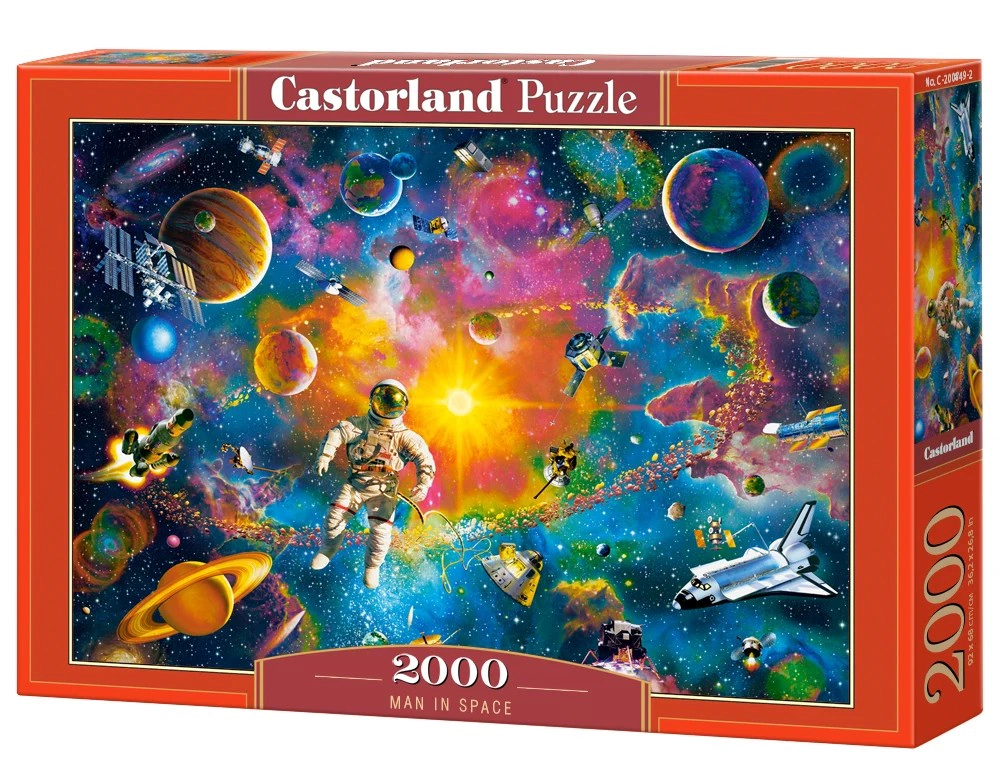 CASTORLAND 2000 Piece Jigsaw Puzzles, Man in Space, Sparkling stars, Astronaut, Space scene, C-200849-2