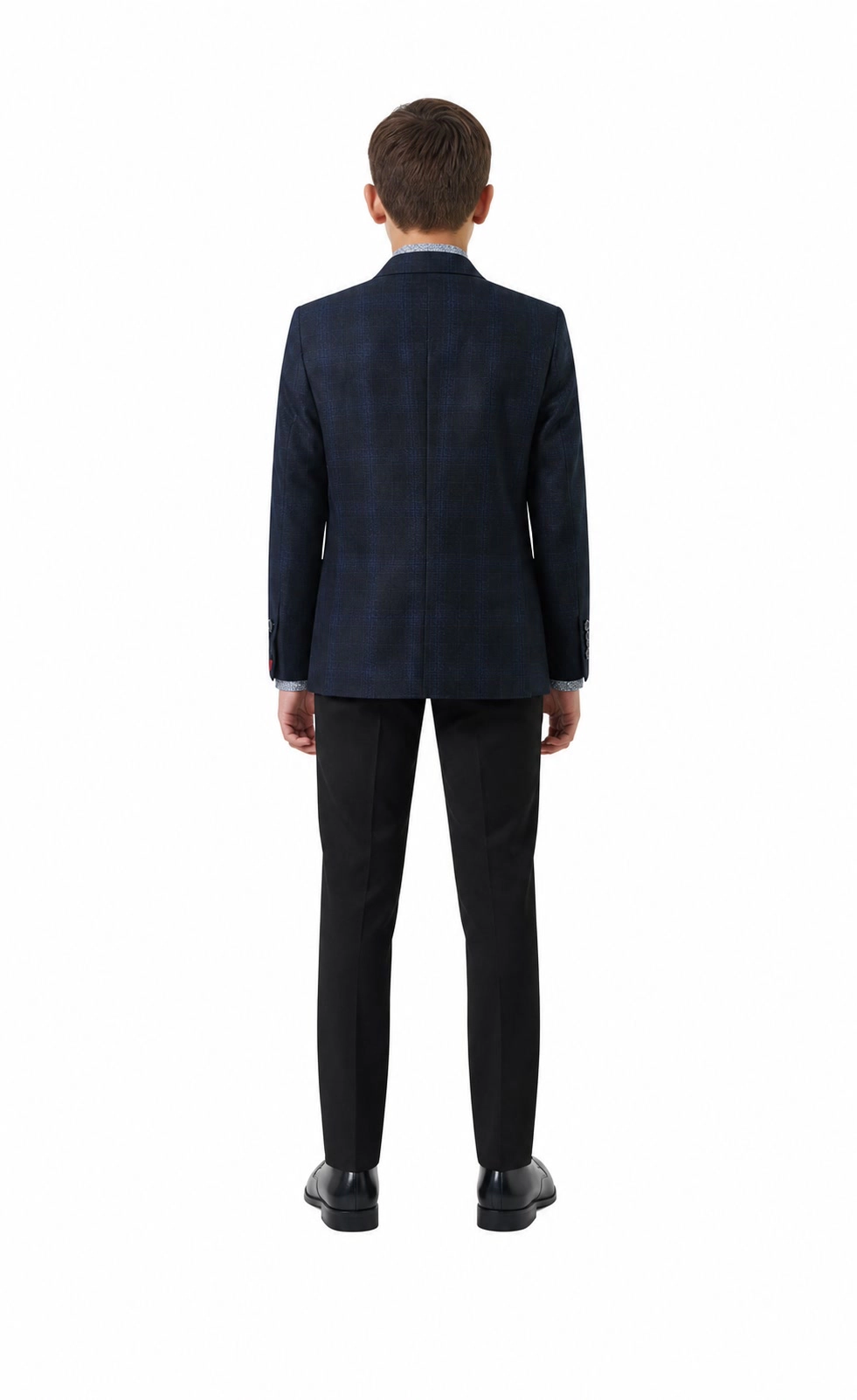 Elie Balleh Boys Slim Fit Checke Sports Coat Blazer