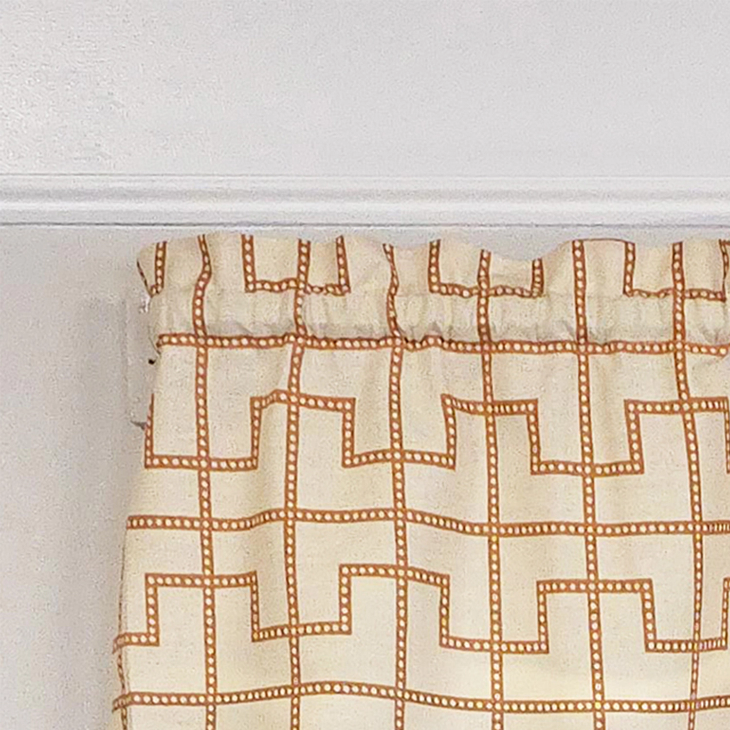 RLF Home 100% Cotton High Quality Torres Tailored Window Valance with 1.5" Rod Pocket 50" W X 12" L Cream