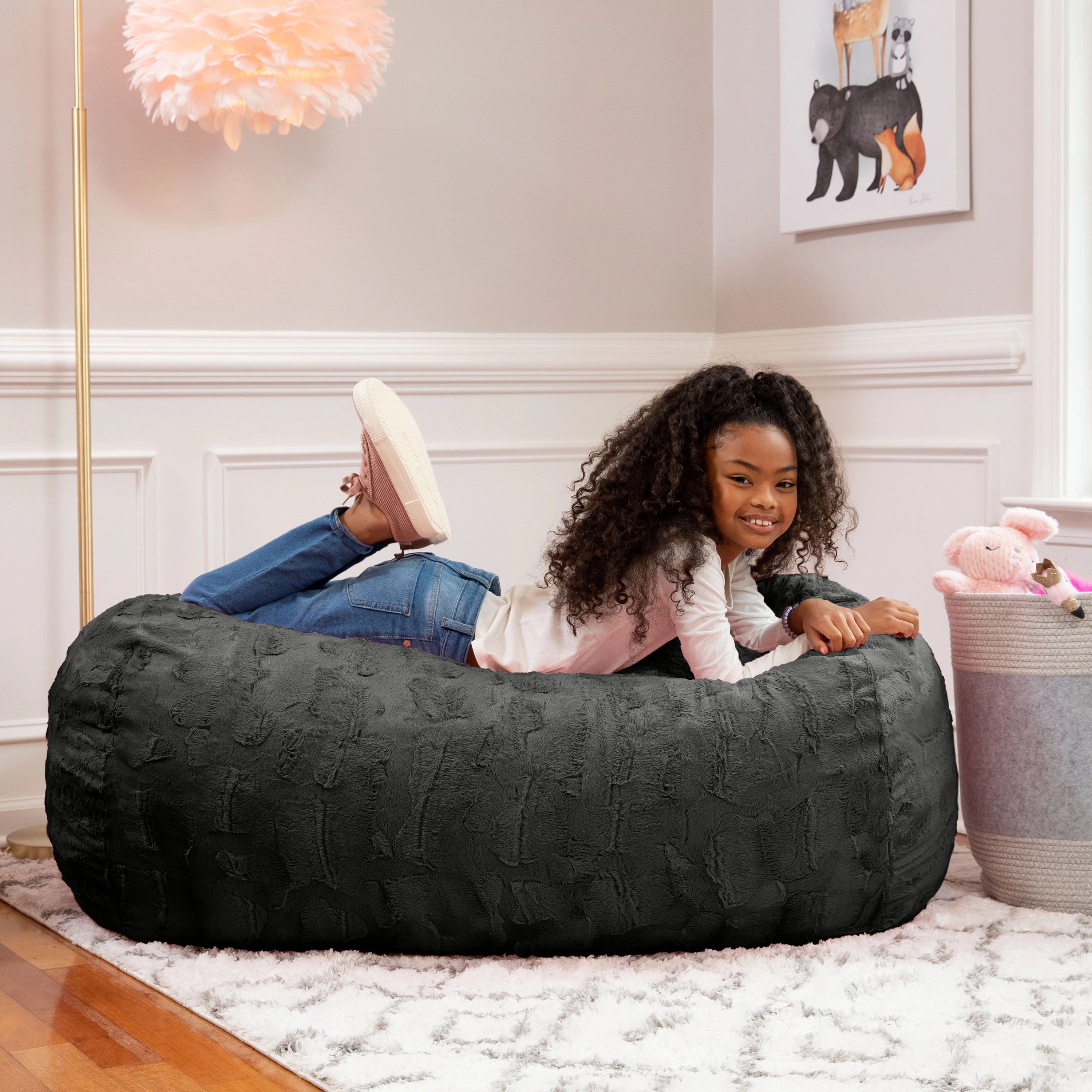 Jaxx Sofa Saxx Bean Bag Couch - 4 Foot Faux Fur