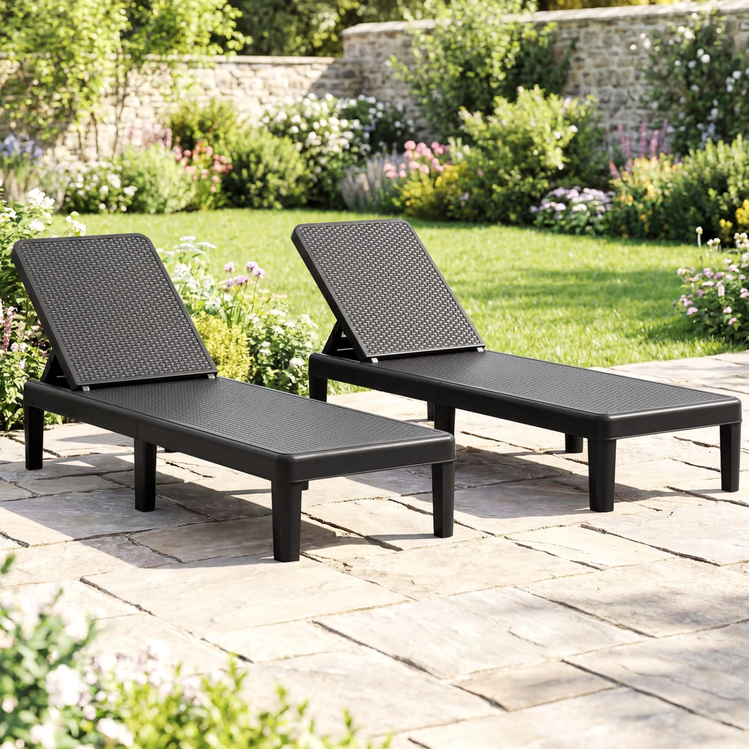 SlickBlue Adjustable Outdoor Chaise Lounge Chair for Patio Poolside