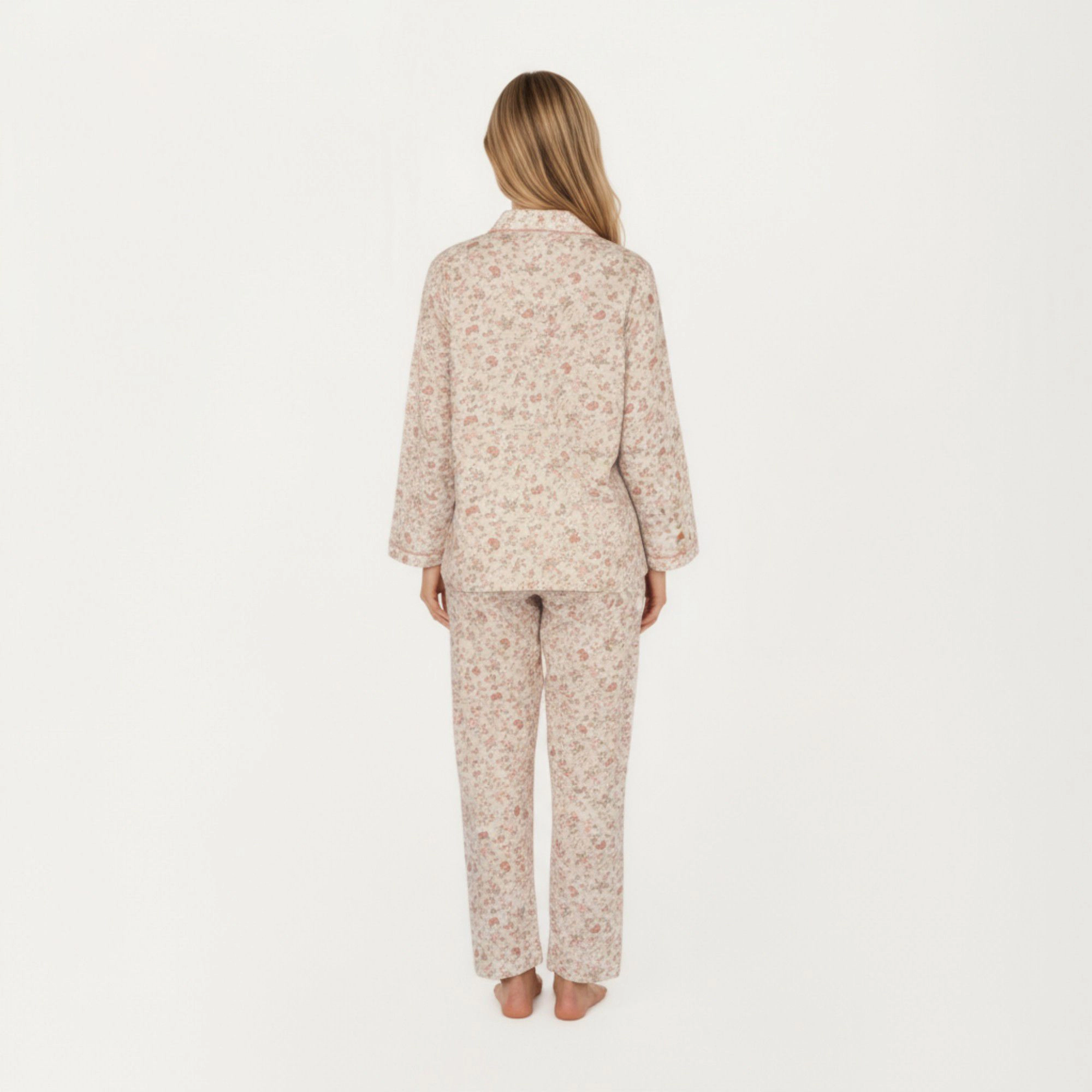 Anna-Kaci Women's 2-Piece Button Front Floral Print Pajama Top with Notched Collar and Relaxed Pants