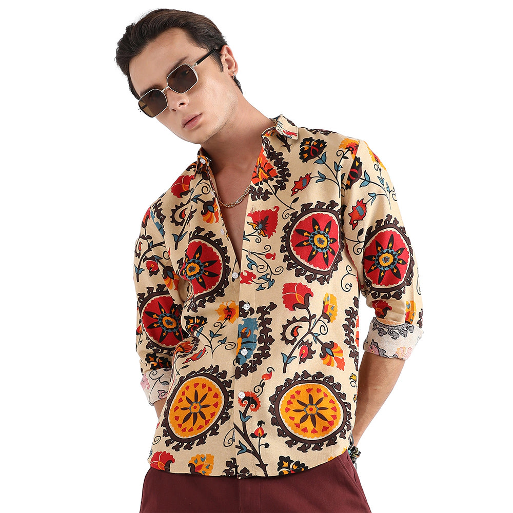Men's Ethnic Floral Shirt