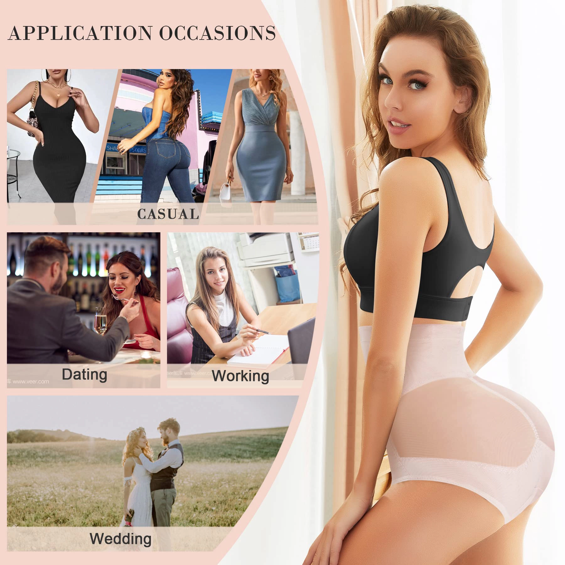Nebility Women High Waist Tummy Control Body Shaper