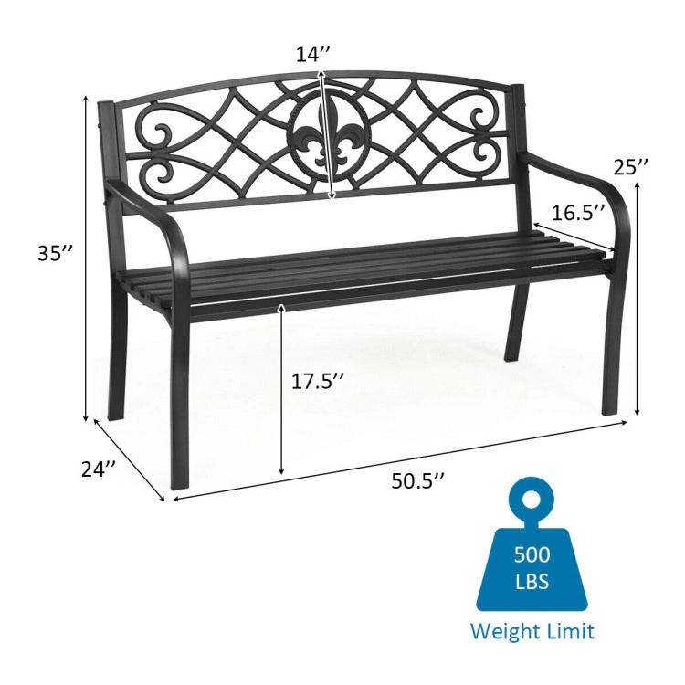 Hivvago Patio Heavy-Duty Metal Garden Bench