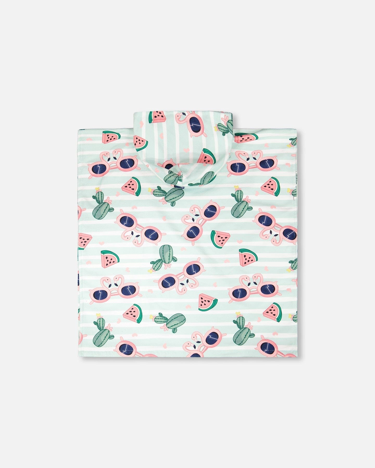 Deux par Deux Girls Hooded Beach Towel Flamingo and Cactus Print