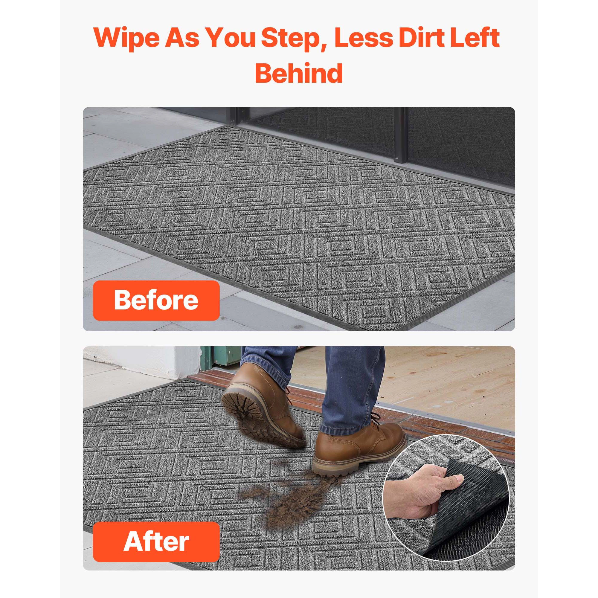 HONGGE Front Door Mat Commercial Floor Mat for Indoor and Outdoor Modern Stylish Carpet with TPE Backing Heavy Duty