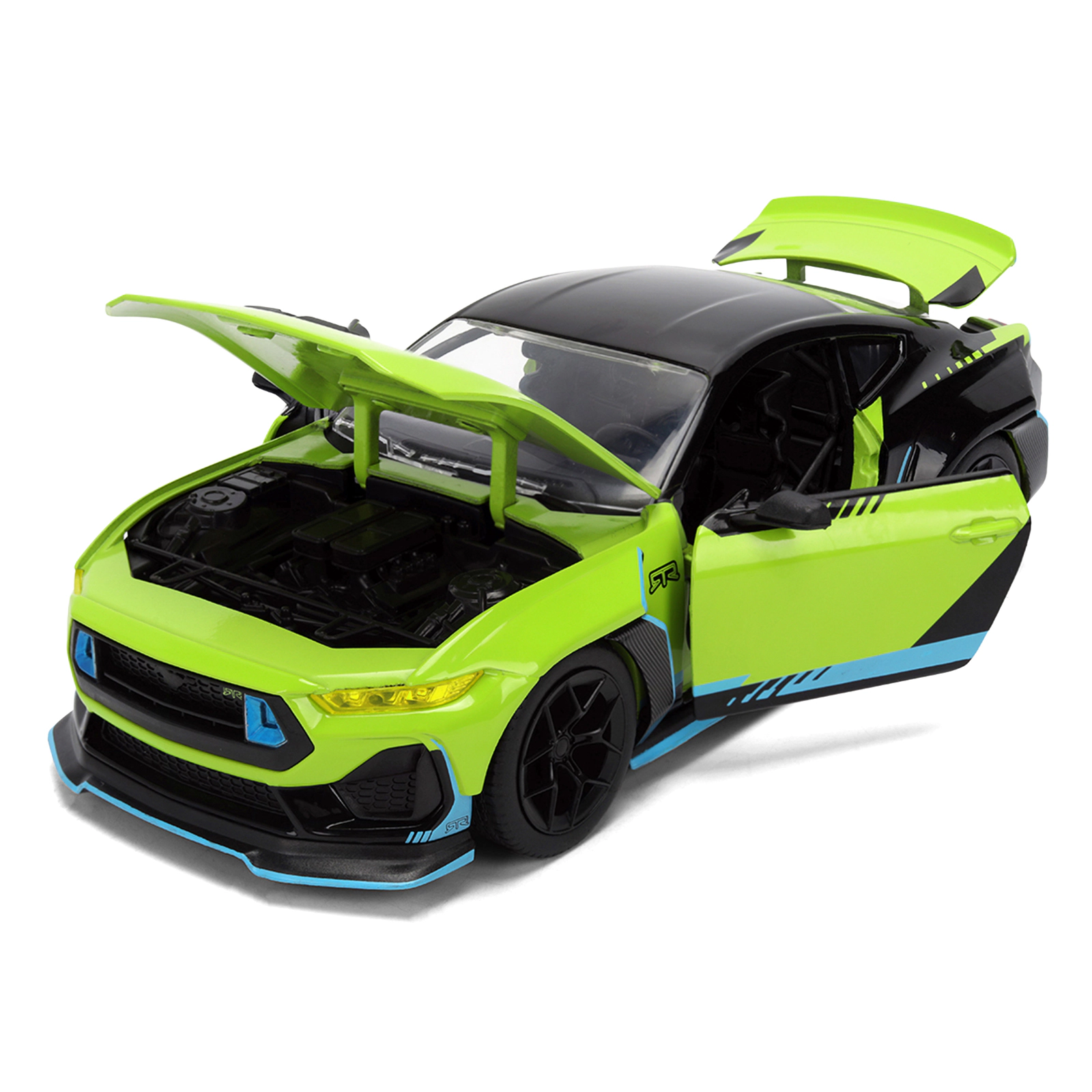 Jada 2026 Ford Mustang RTR Spec 5-D Lime Green with Black Top and Graphics "Hyper-Spec" Series 1/24 Diecast