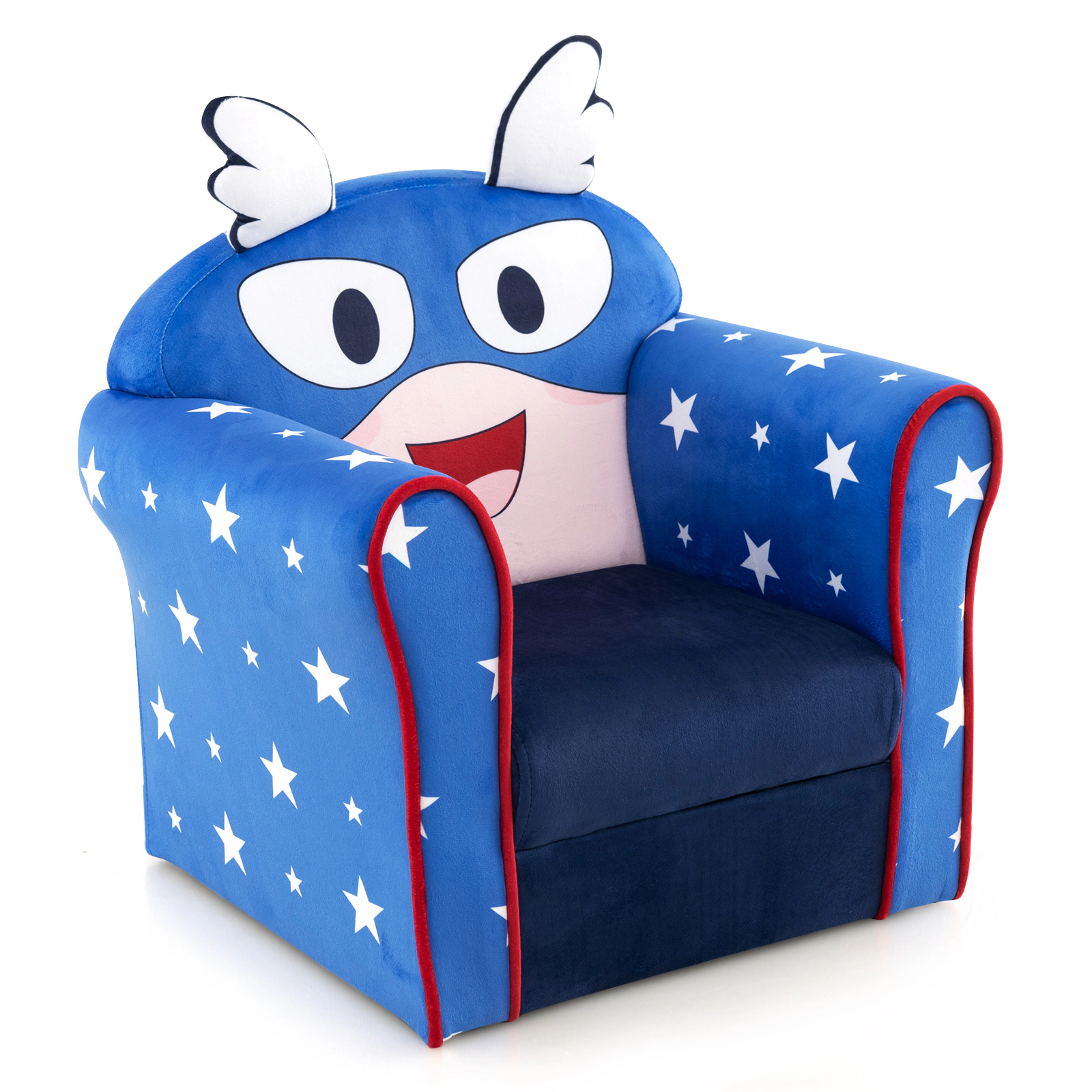 SUGIFT Blue Thick Cushion and Beechwood Frame for Ages 1-3 Kids Sofa Armchair