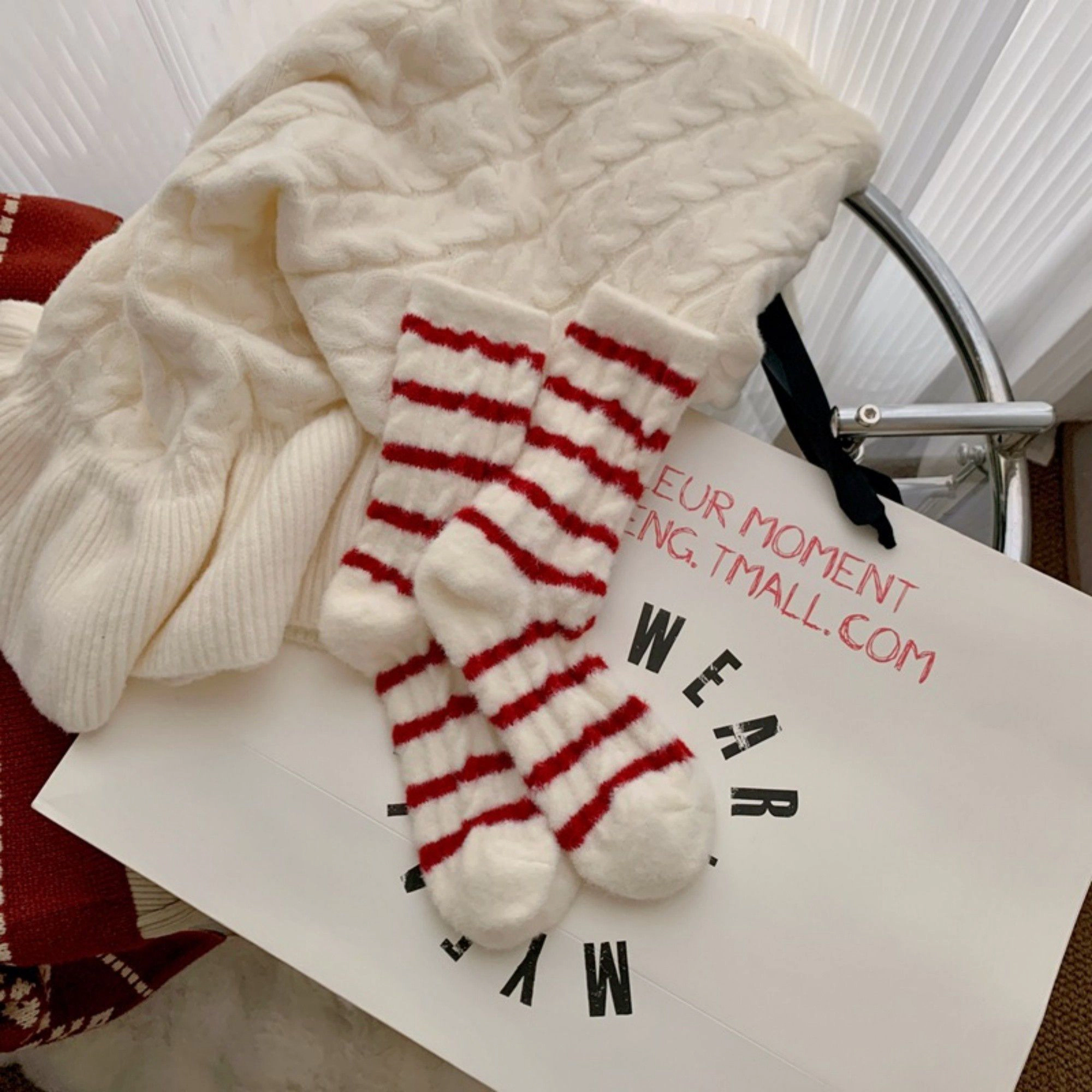 Anna-Kaci Women's 3-Pair Plush Cable Knit Cozy Crew Socks