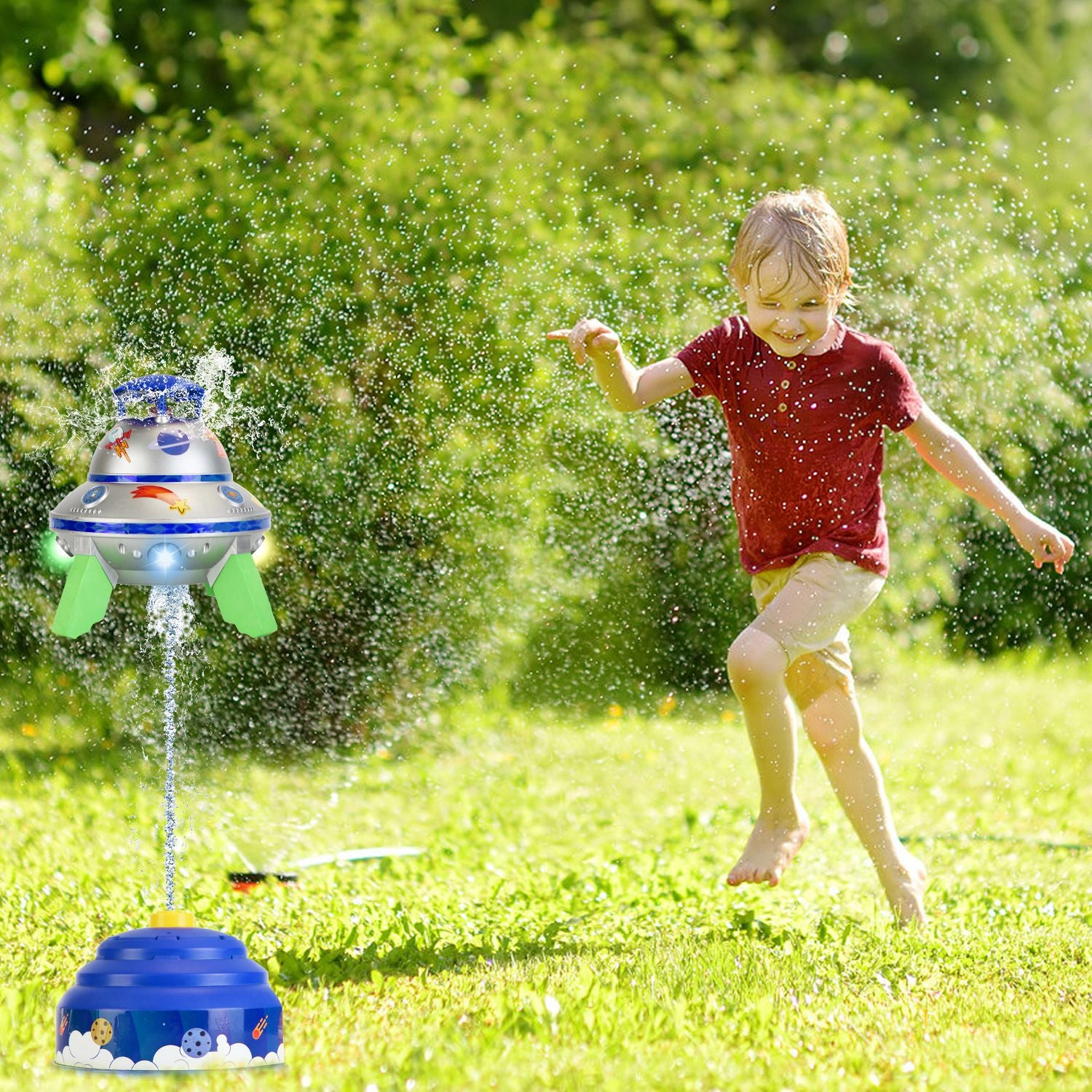 GBruno LED UFO Water Sprinkler Toy