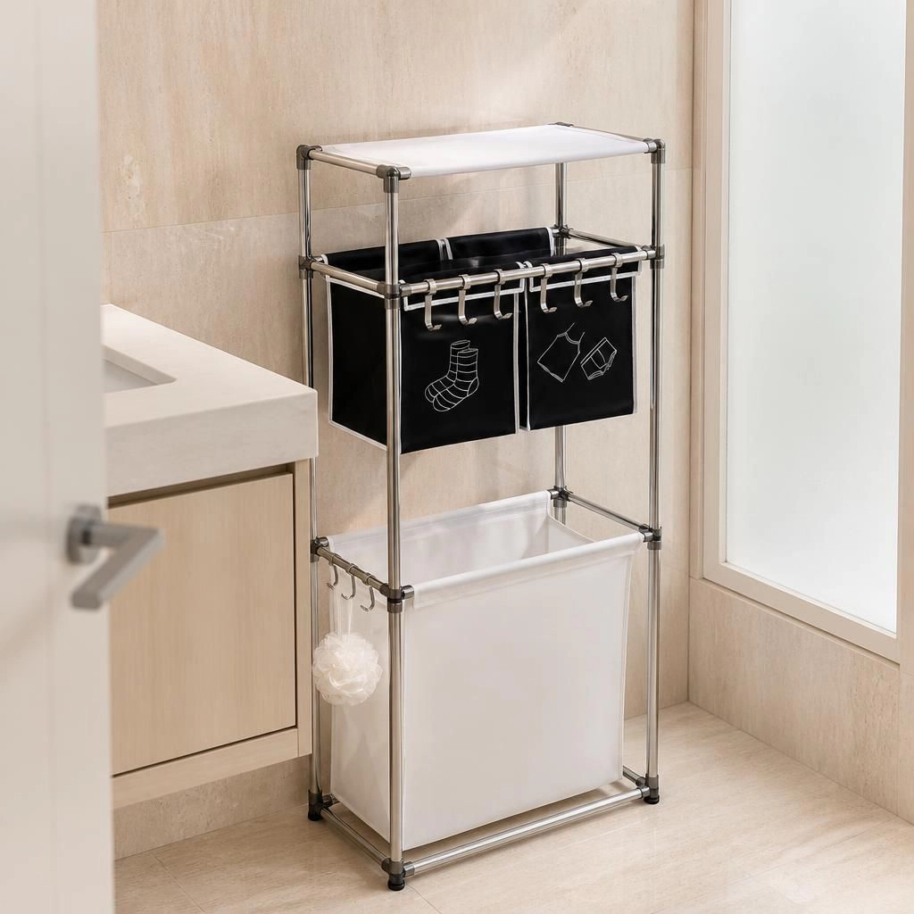 ELEMENT ACE Tall Fabric Freestanding Bathroom Storage Organizer