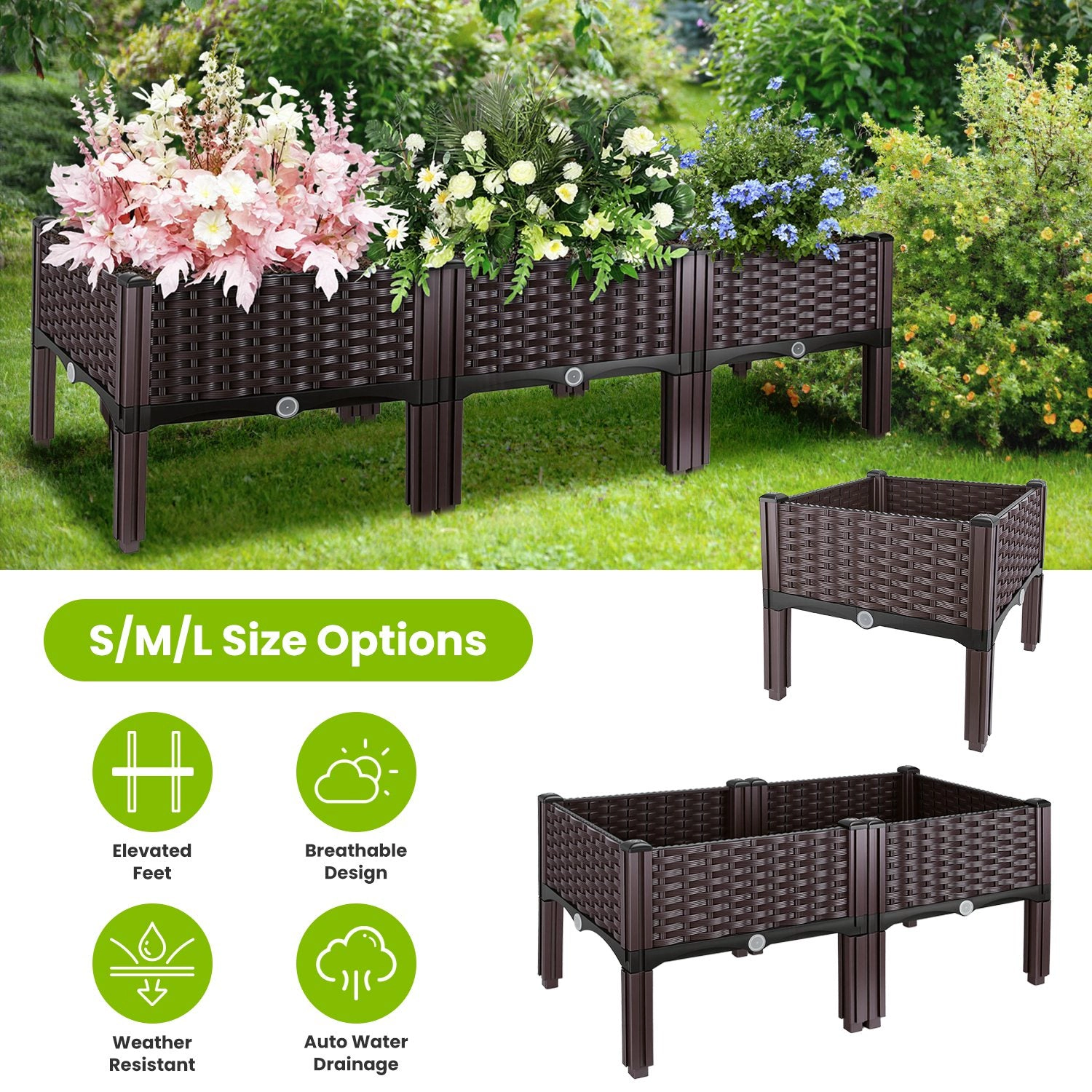 GBruno Elevated Raised Garden Bed With Legs