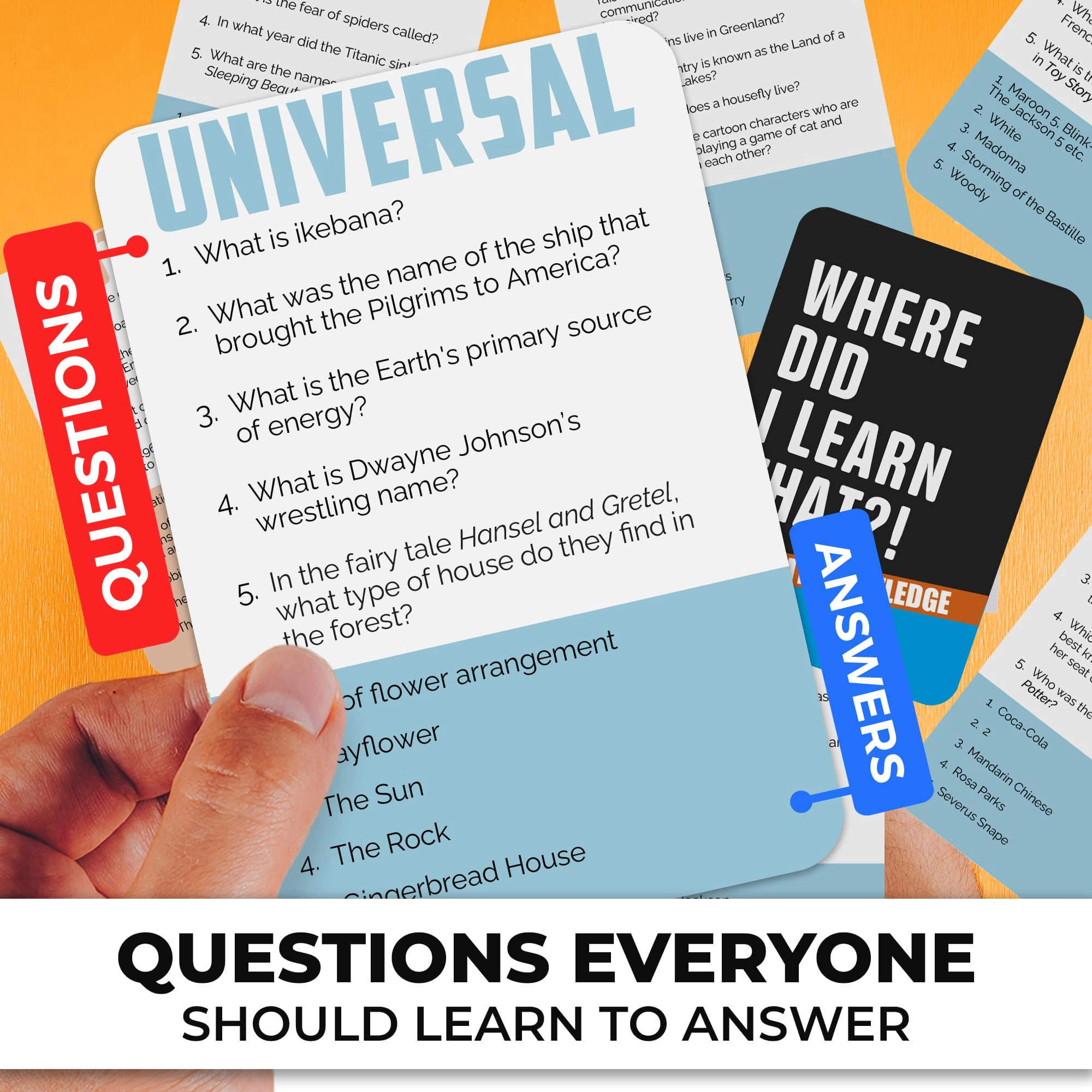 QUOKKA Trivia Card Games for Adults and Family - 500 to 2000 Questions General Knowledge, Science, History Geography