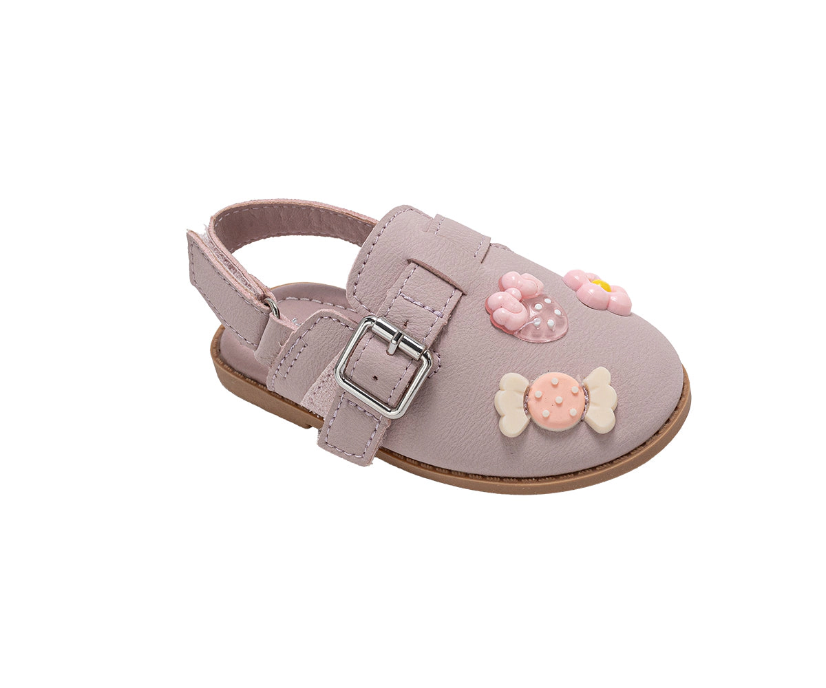 bebe Toddler Girl’s Sandals - Fashion Slip-On Mule with Charms, Cute Flat Summer Shoes for Little Girls