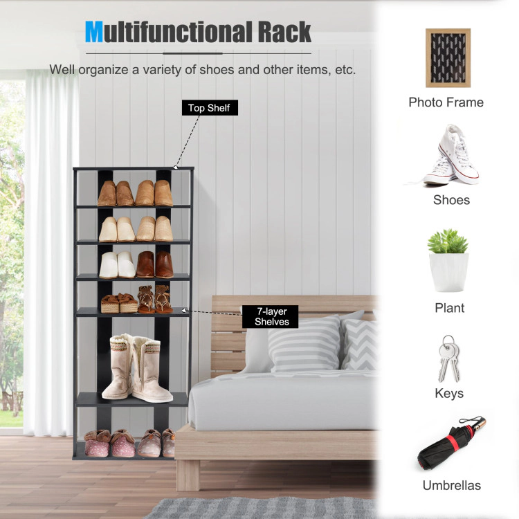 Hivvago 7 Tiers Patented Vertical Shoe Rack for Front Door