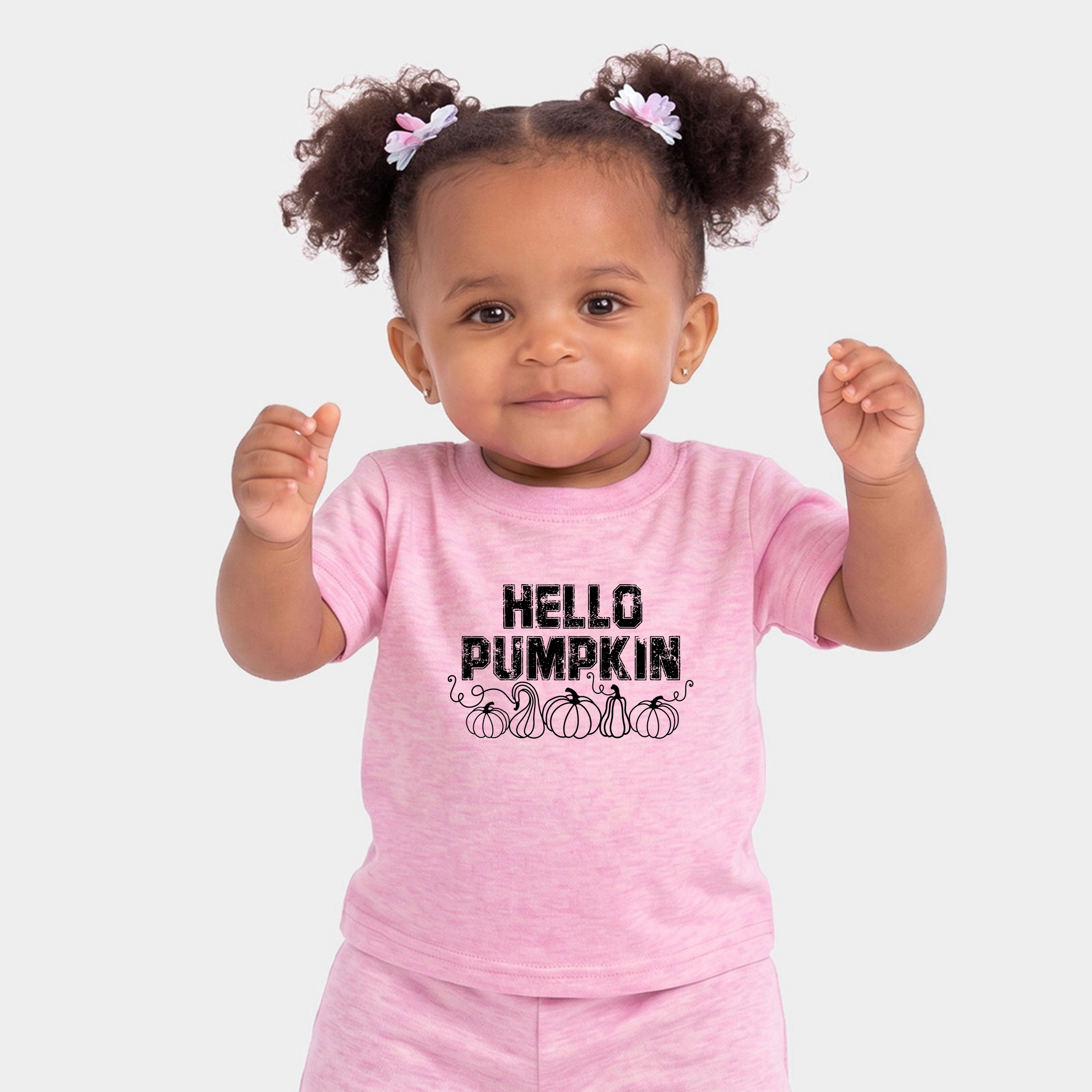 The Juniper Shop - Infant Jogger Pant Crew Set Hello Pumpkin Distressed