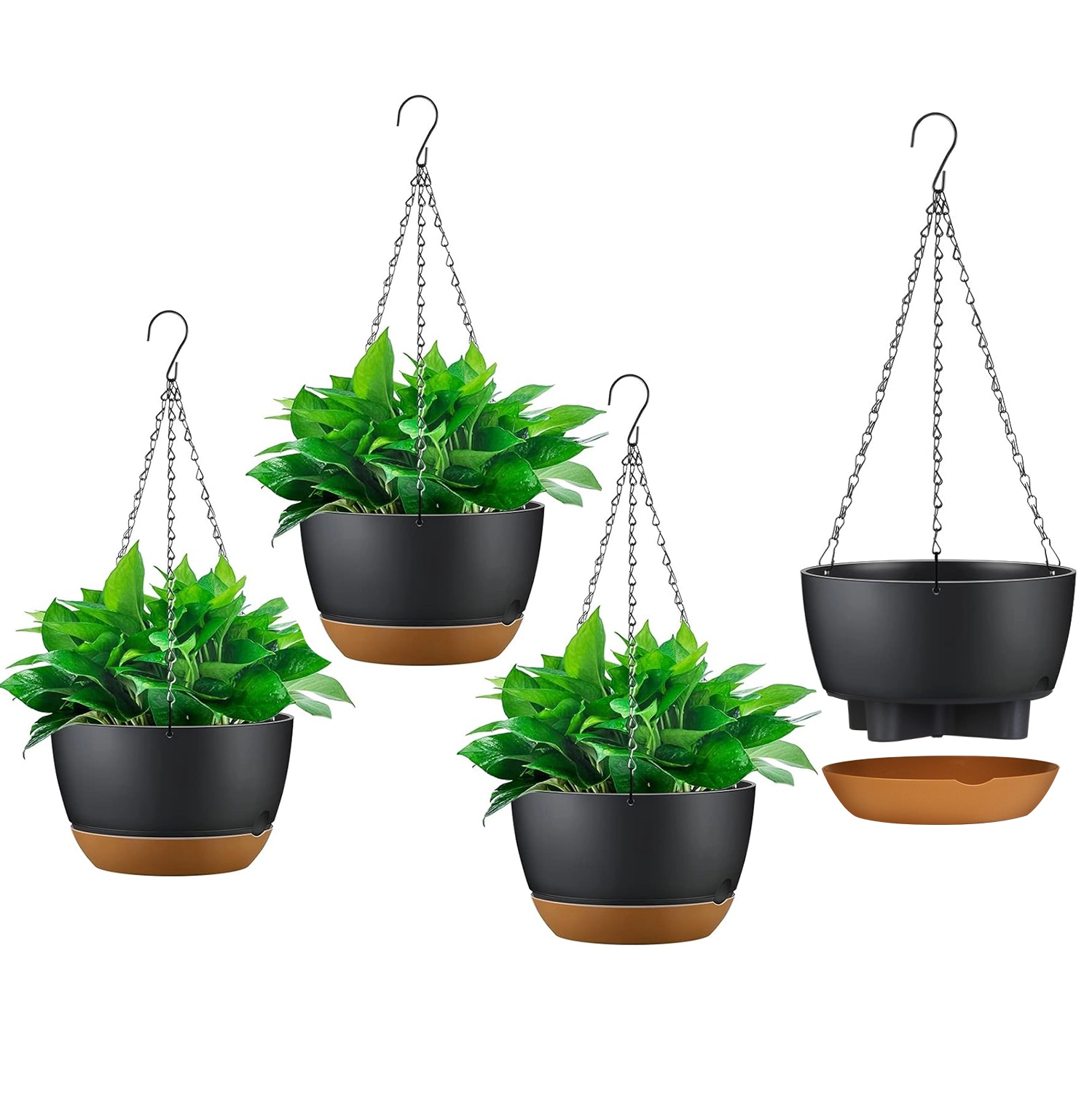 GBruno 4-Piece Self-Watering Hanging Planter Set