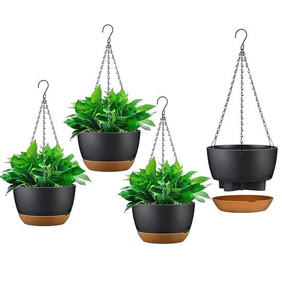 GBruno 4-Piece Self-Watering Hanging Planter Set