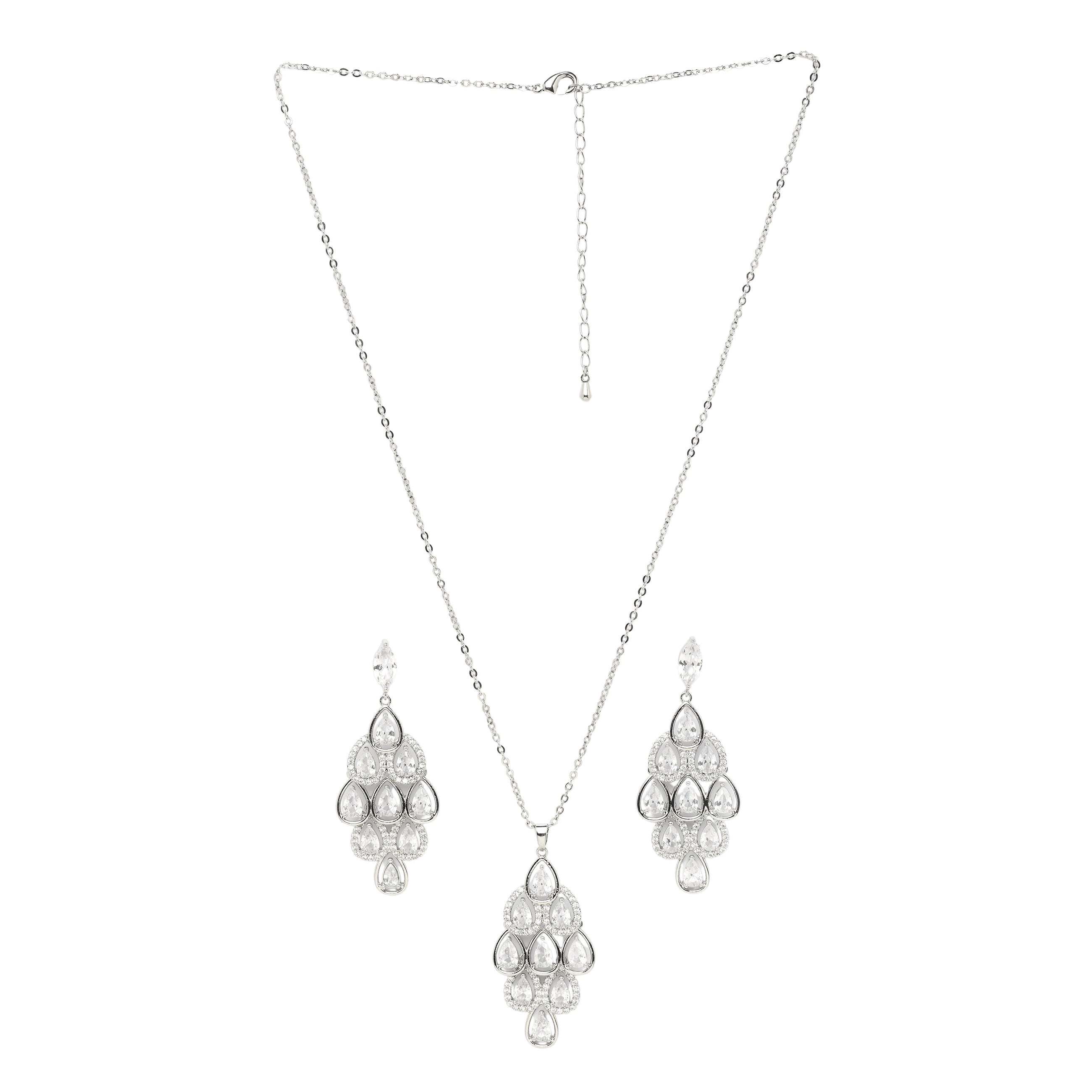 AGP PARIS Pearlescent Waterfall Womens Necklace and Earrings Set