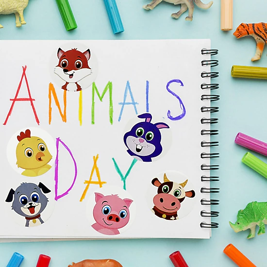 Wrapables Animal Sticker Roll, Stickers for Sealing Cards, Envelopes ...