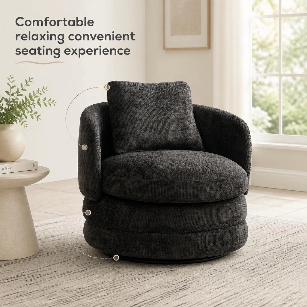 GOODSILO Low Profile Upholstered Armless Accent Chair