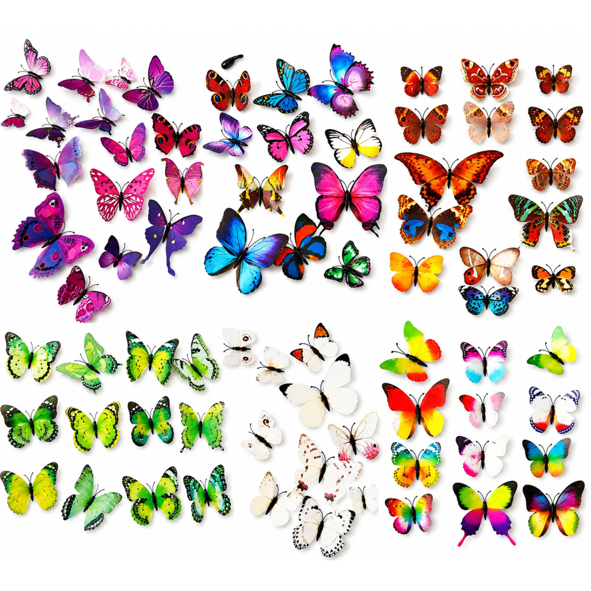 Home Collection Pack of 12, 3D Butterfly PVC Wall Stickers Decor Decals