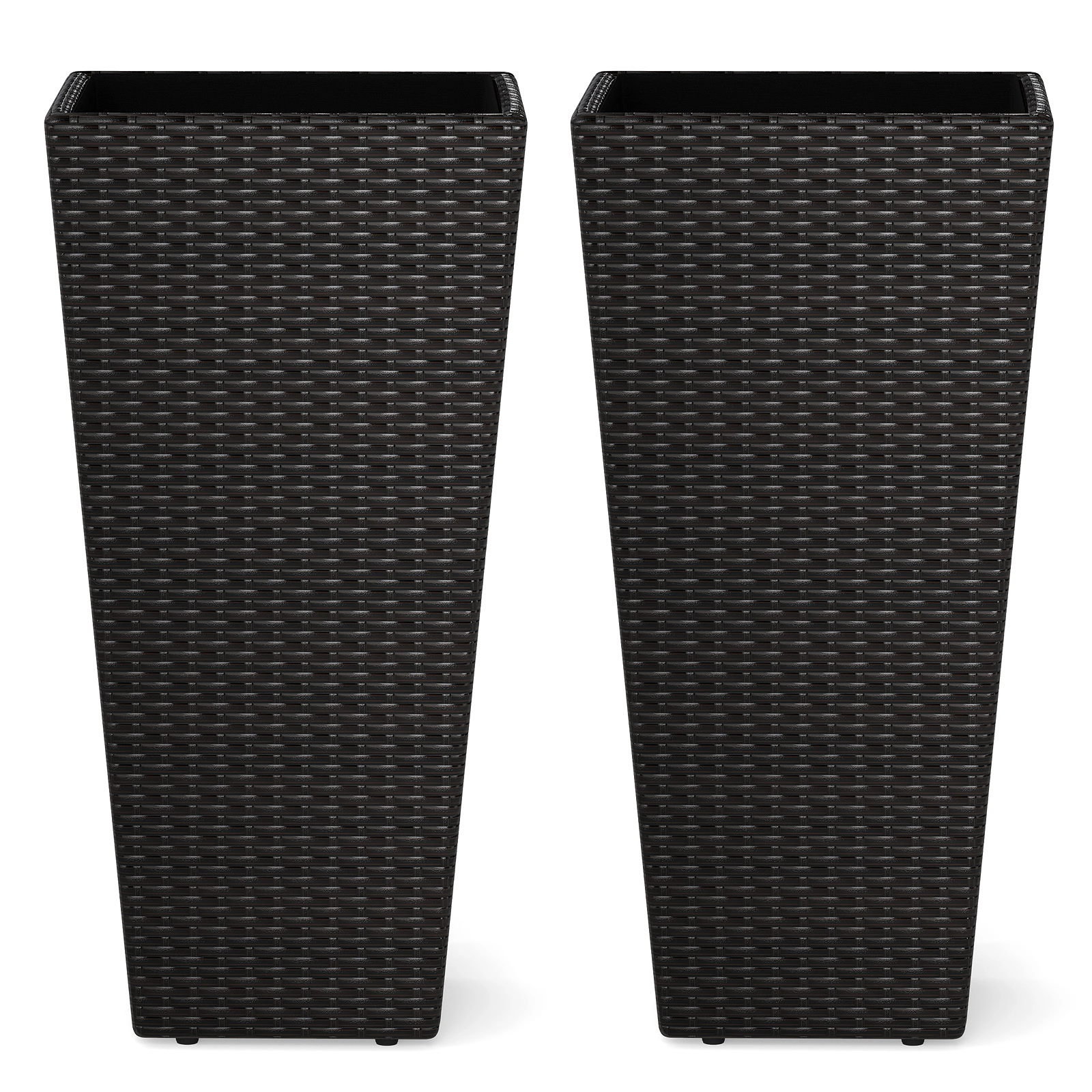LJG 30 Inch Modern Decorative Planter Pots Set of 2 with Open-Ended Base