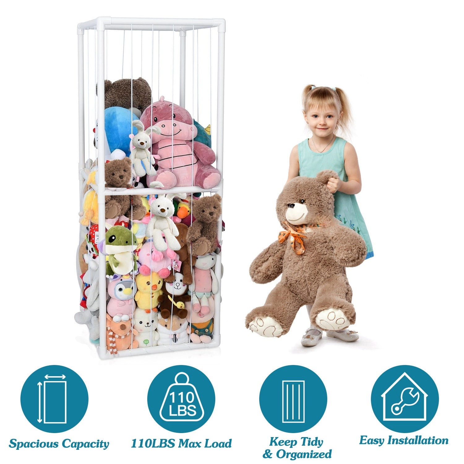 GBruno Standing Plush Toy Storage Organizer