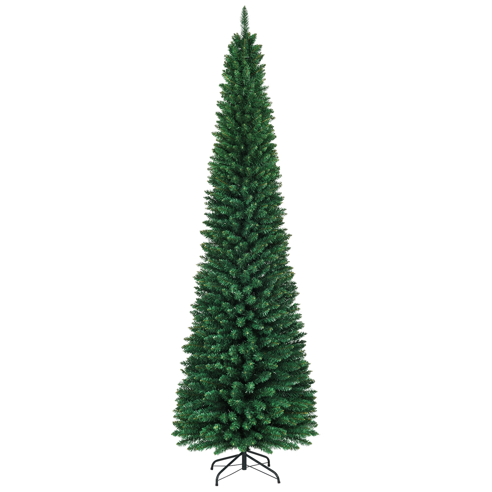 SUGIFT Slim Pencil Artificial PVC Christmas Tree 9 Feet Tall with 3.3-ft Diameter 1500 Tips Green