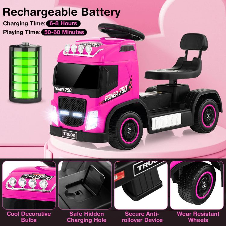 Hivvago 6V Kids Electric Ride-on Truck with Height Adjustable Seat