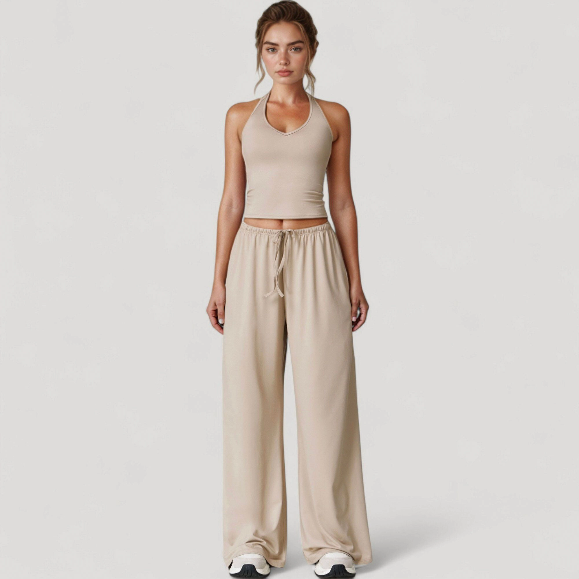 Anna-Kaci Active Women's Wide Leg Lounge Pants with Drawstring Waist and Relaxed Fit for All-Day Comfort