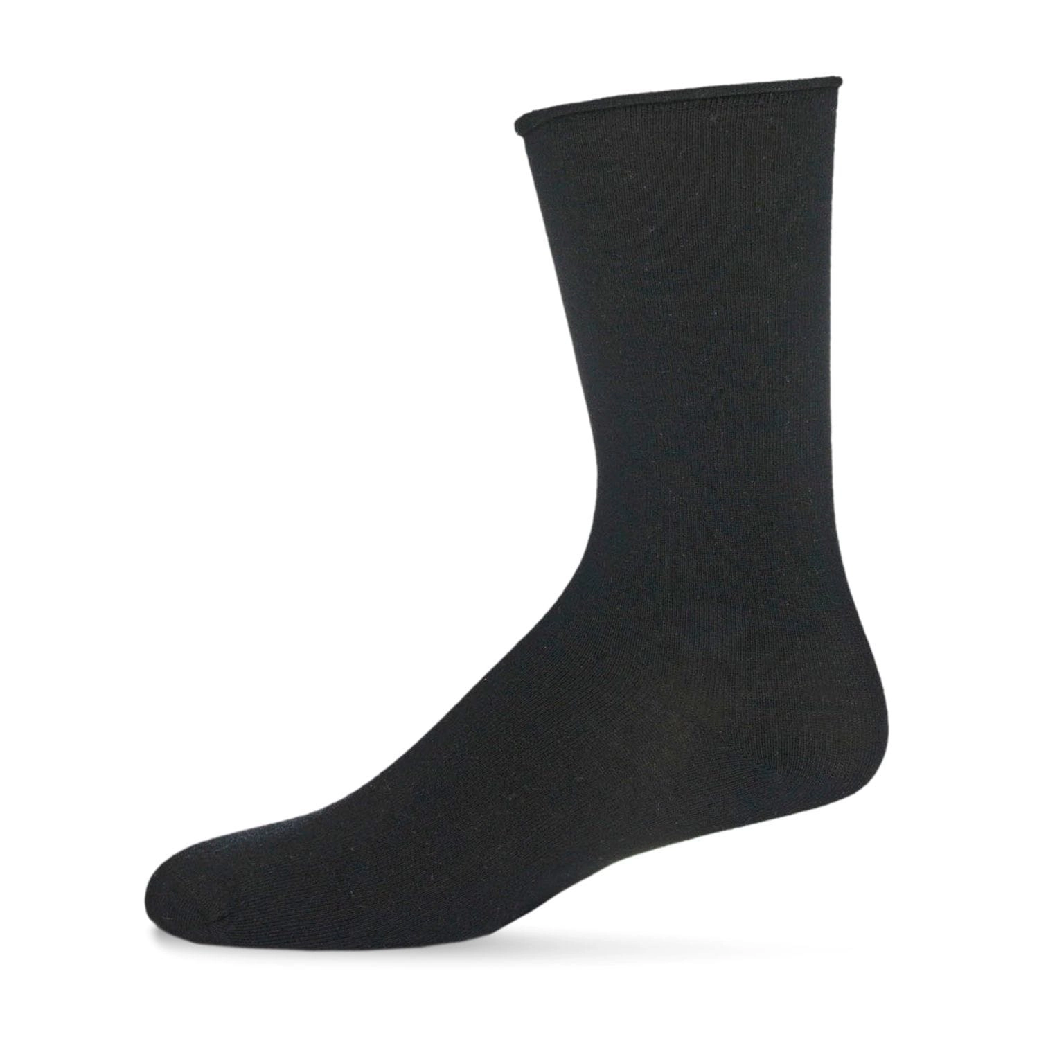 MeMoi Women's Essential Roll Cuff Bamboo Blend Crew Socks