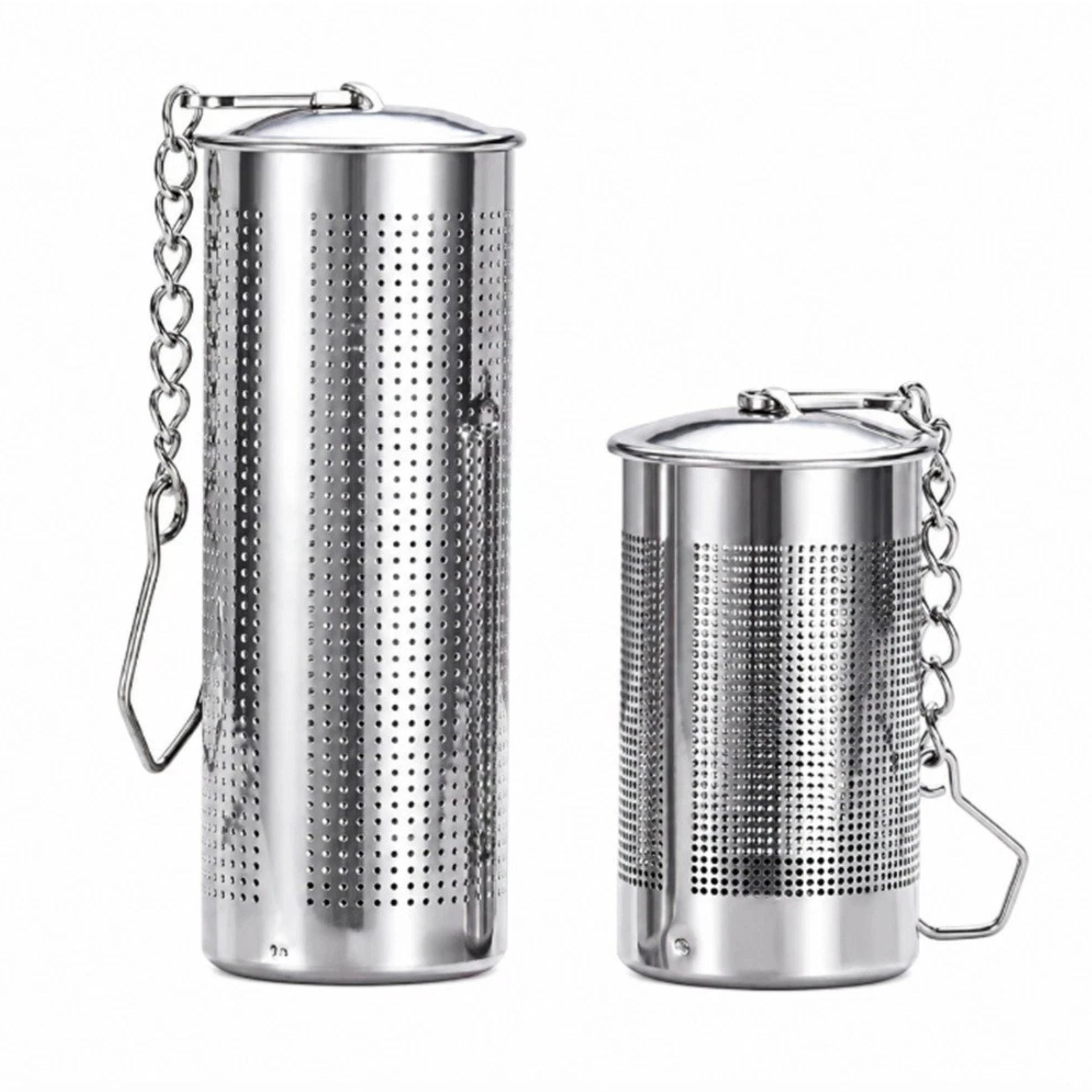 Home Collection Pack of 2 Stainless Steel Tea Infuser Ball Fine Mesh Strainer with Chain Hook