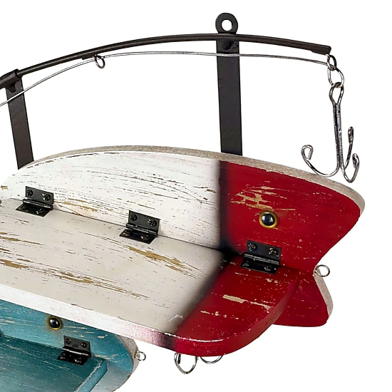 Chesapeake Bay Ltd Fishing Pole Wall Shelf - Wood/Metal - 24