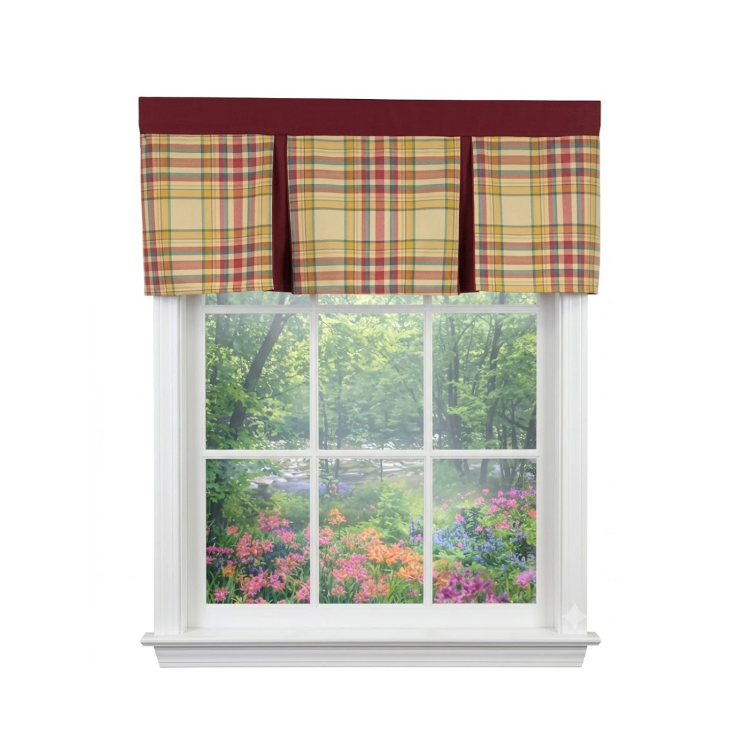 RLF Home Syon Park Pleated Window Valance 100% Cotton Rod Pocket 50" x 17" Gold