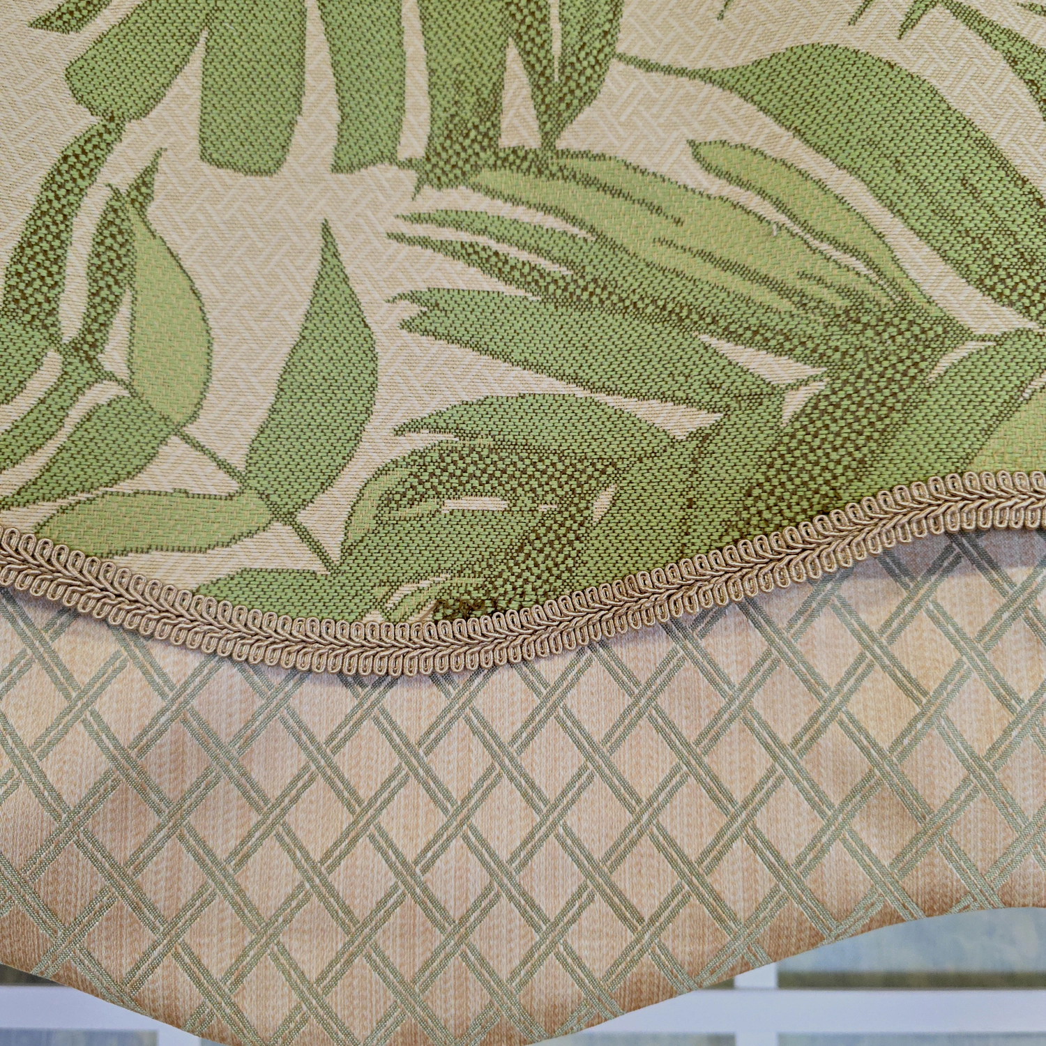 RLF Home 100% Cotton Breeze Glory  Fully lined Windows Rod Pocket Valance 50" x 16"  Green