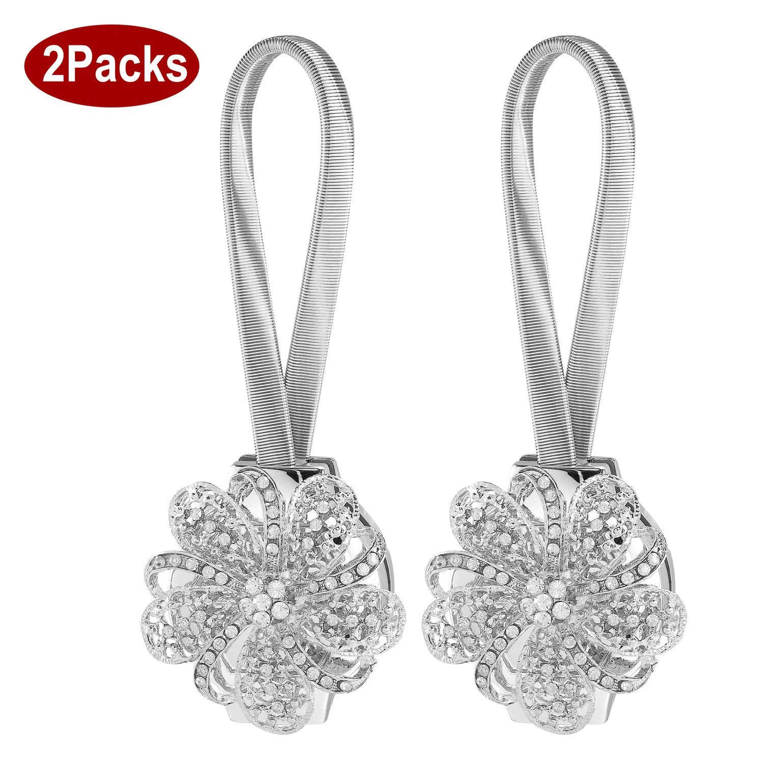 GBruno 2-Piece Magnetic Floral Curtain Tiebacks