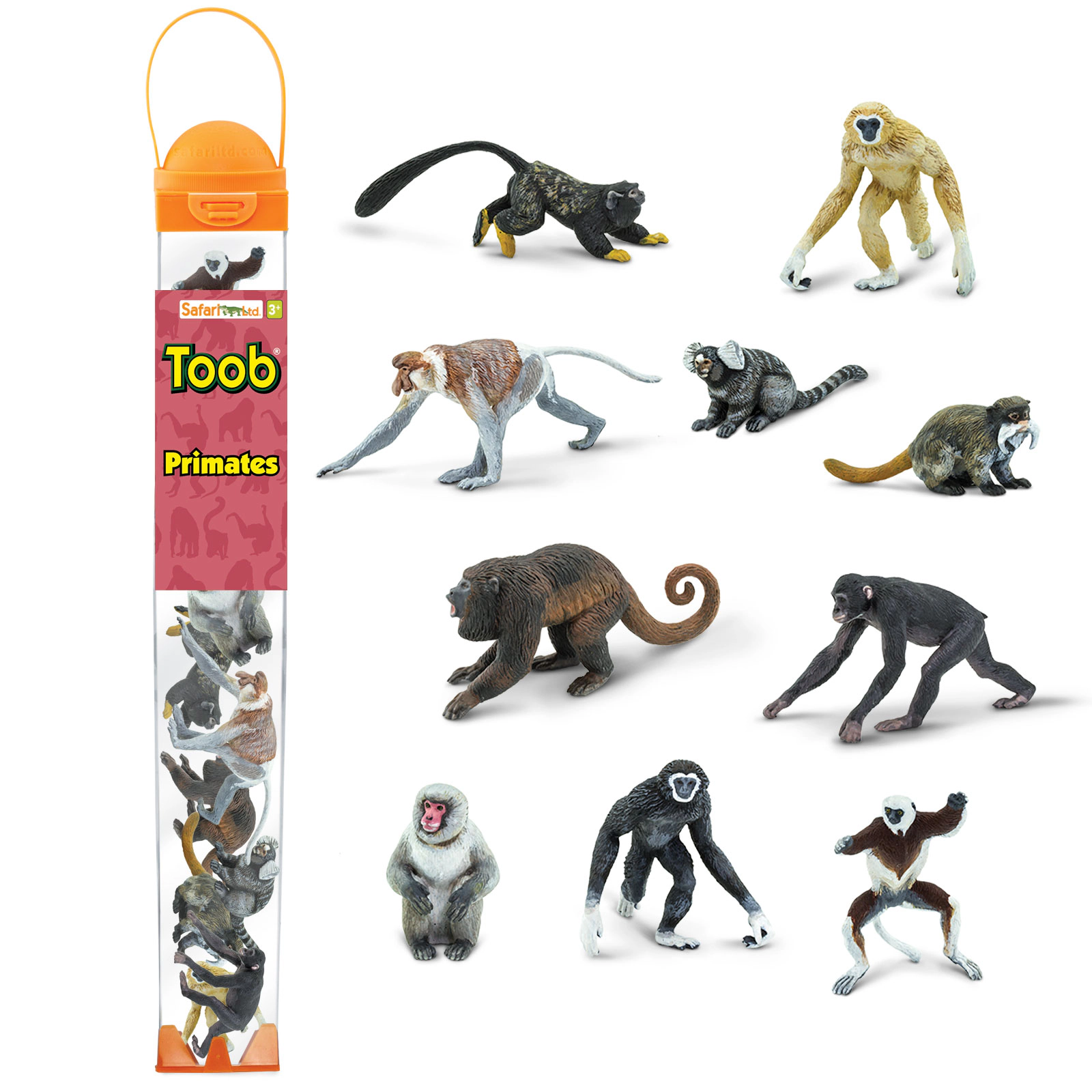 Safari Ltd. - Primates TOOB - contains 10 Mini Figurines