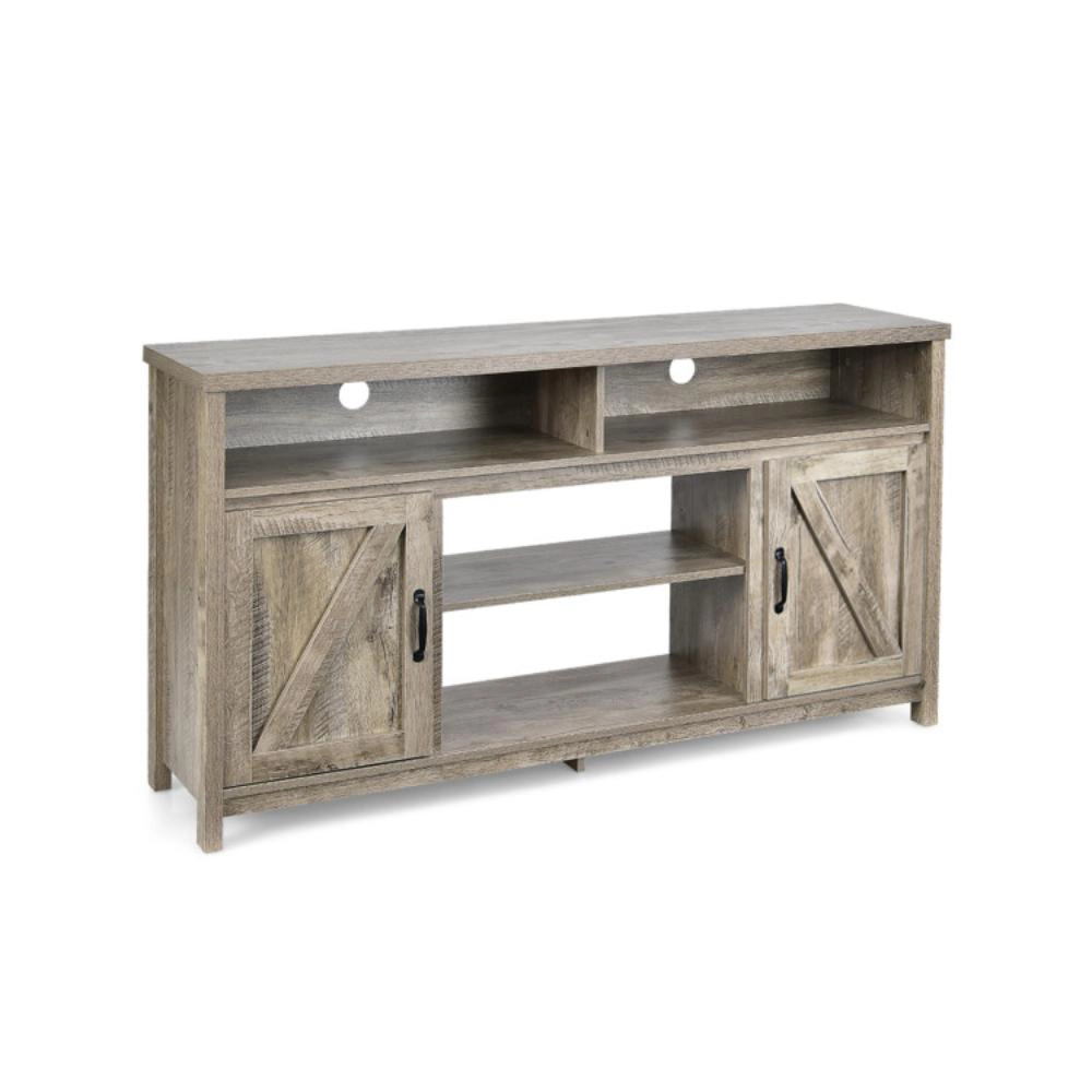 Hivvago 59 Inch Tv Stand Media Center Console Cabinet With Barn Door For Tv'S 65 Inch