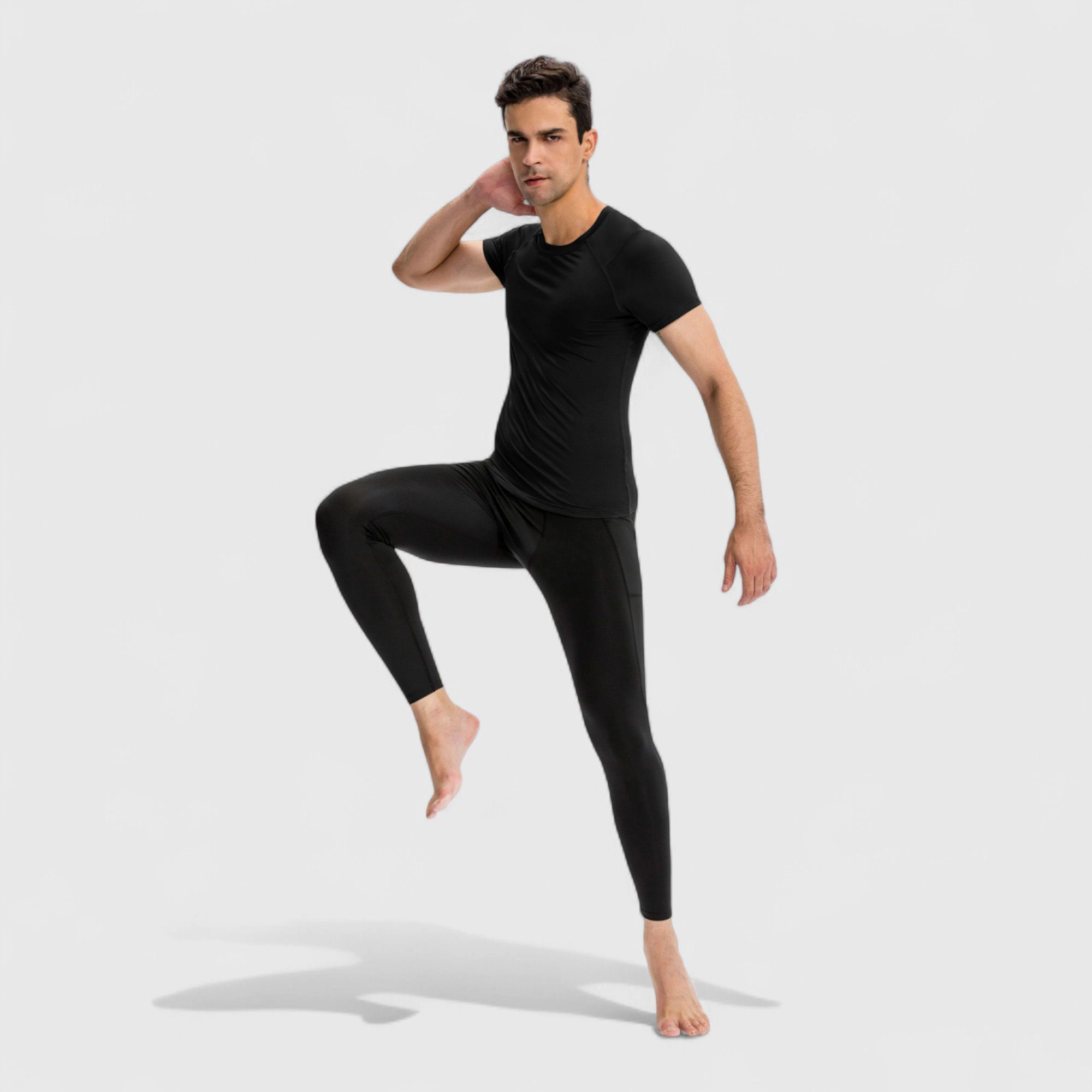 Anna-Kaci Men's Short Sleeve Compression Top with Moisture-Wicking Stretch Fabric for Performance and Training